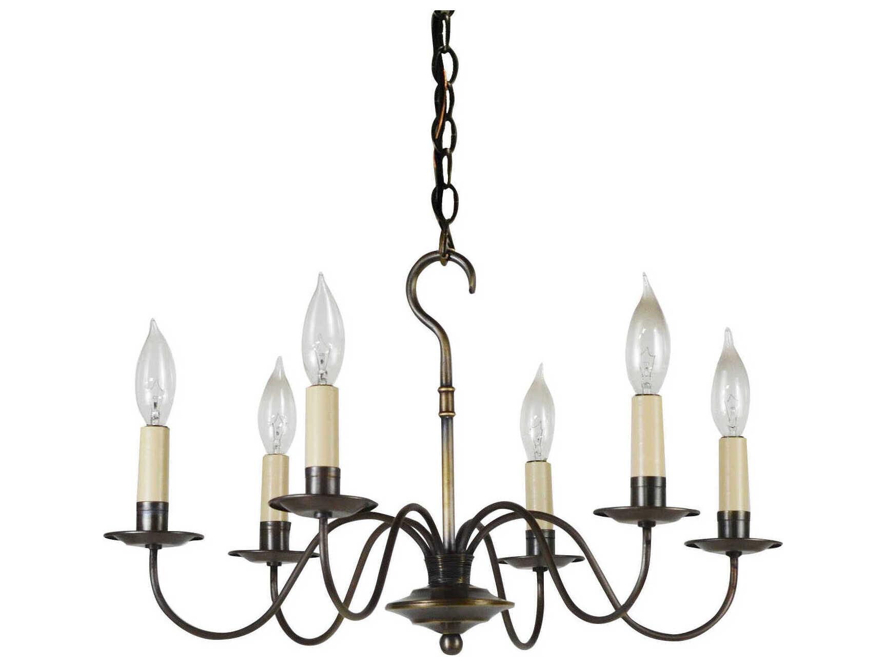 Northeast Lantern 6-Light Brass Candelabra Chandelier