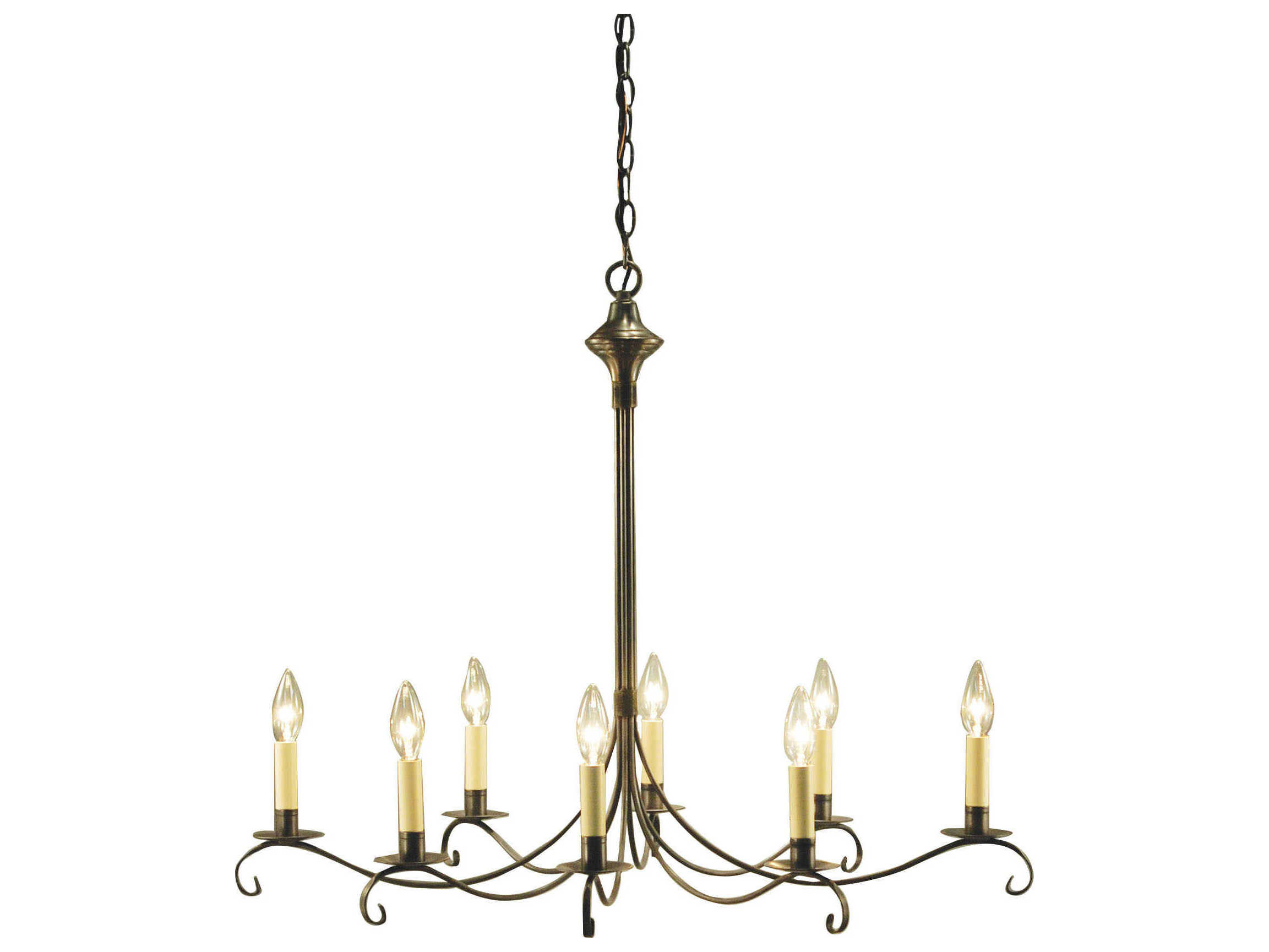 Northeast Lantern 8-Light Brass Candelabra Chandelier