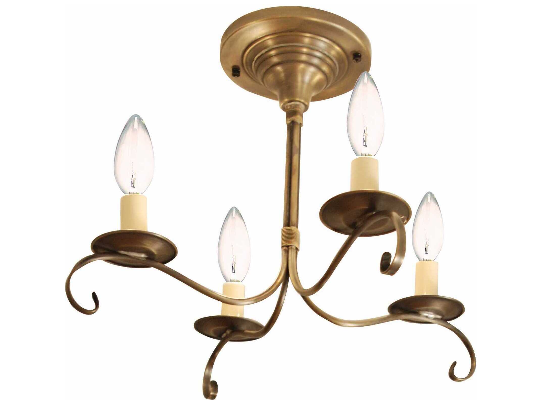 Northeast Lantern 4-Light Bronze Semi Flush Mount