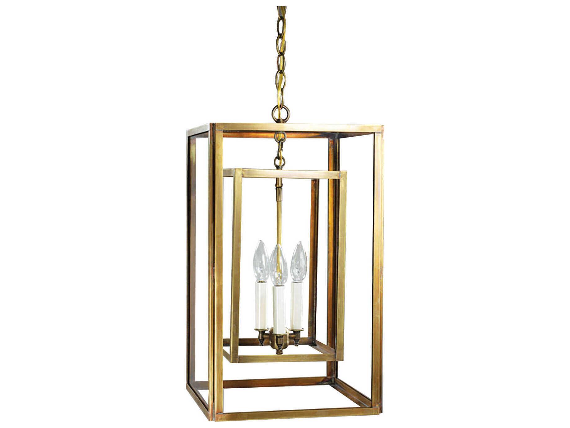 Northeast Lantern Foyer 3-Light Brass Mini Pendant