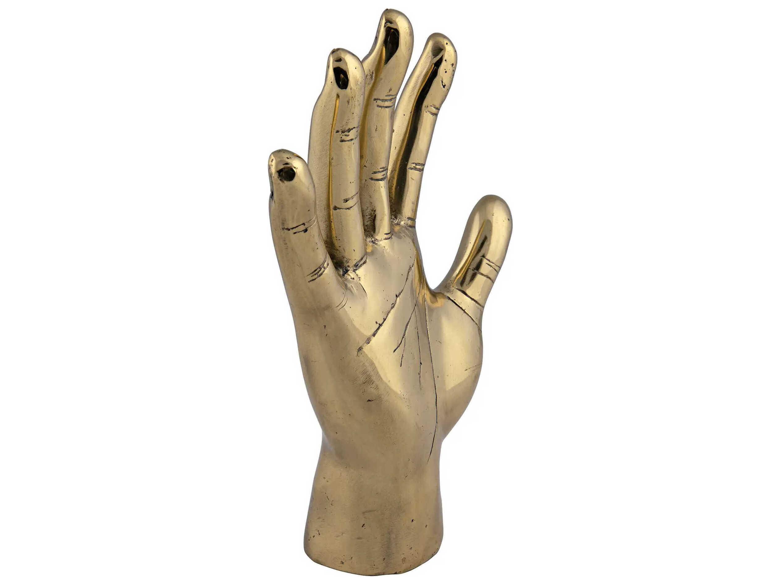 Noir Brass Open Hand Sculputure