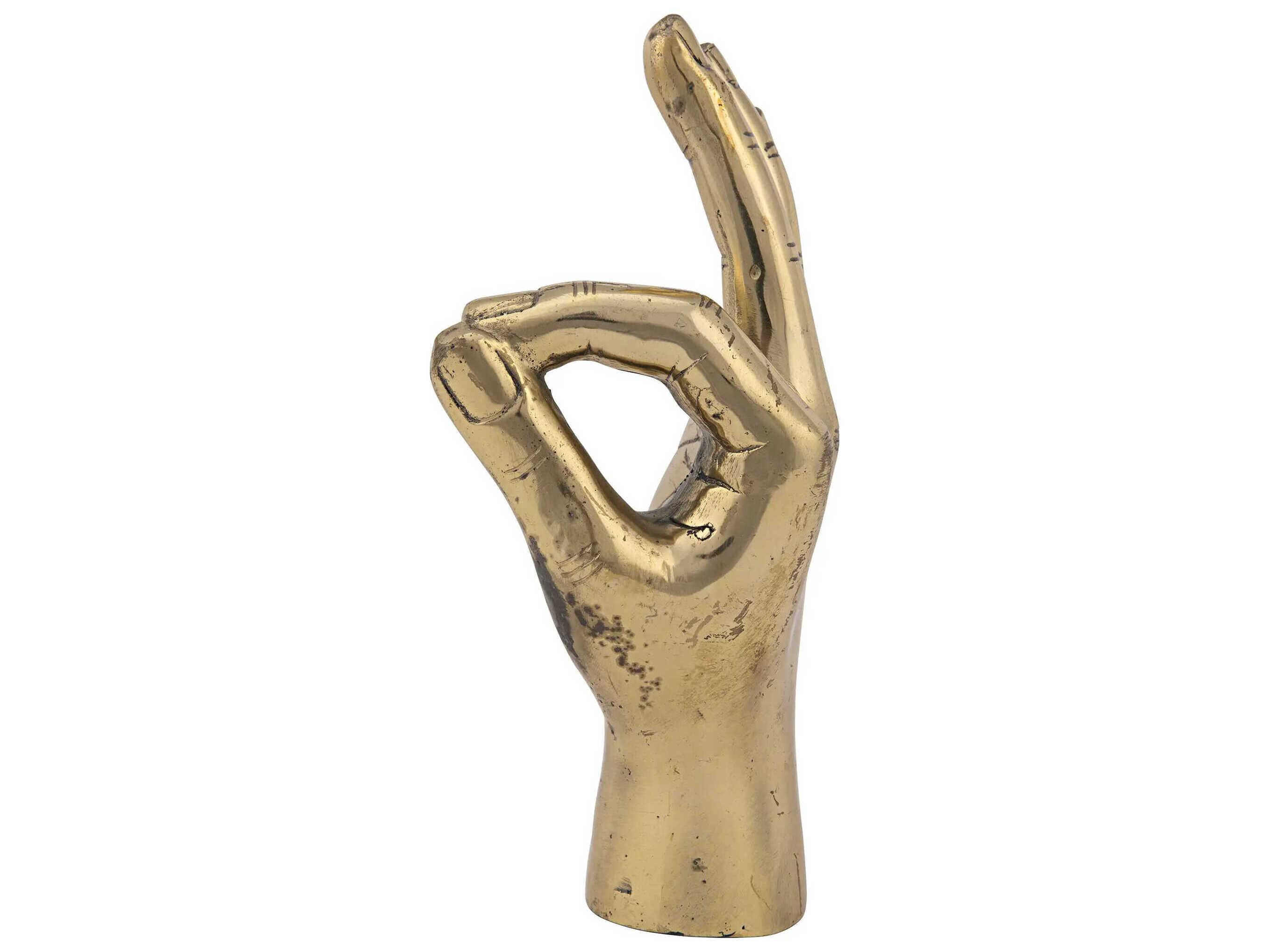 Noir Brass Ok Sign Sculpture