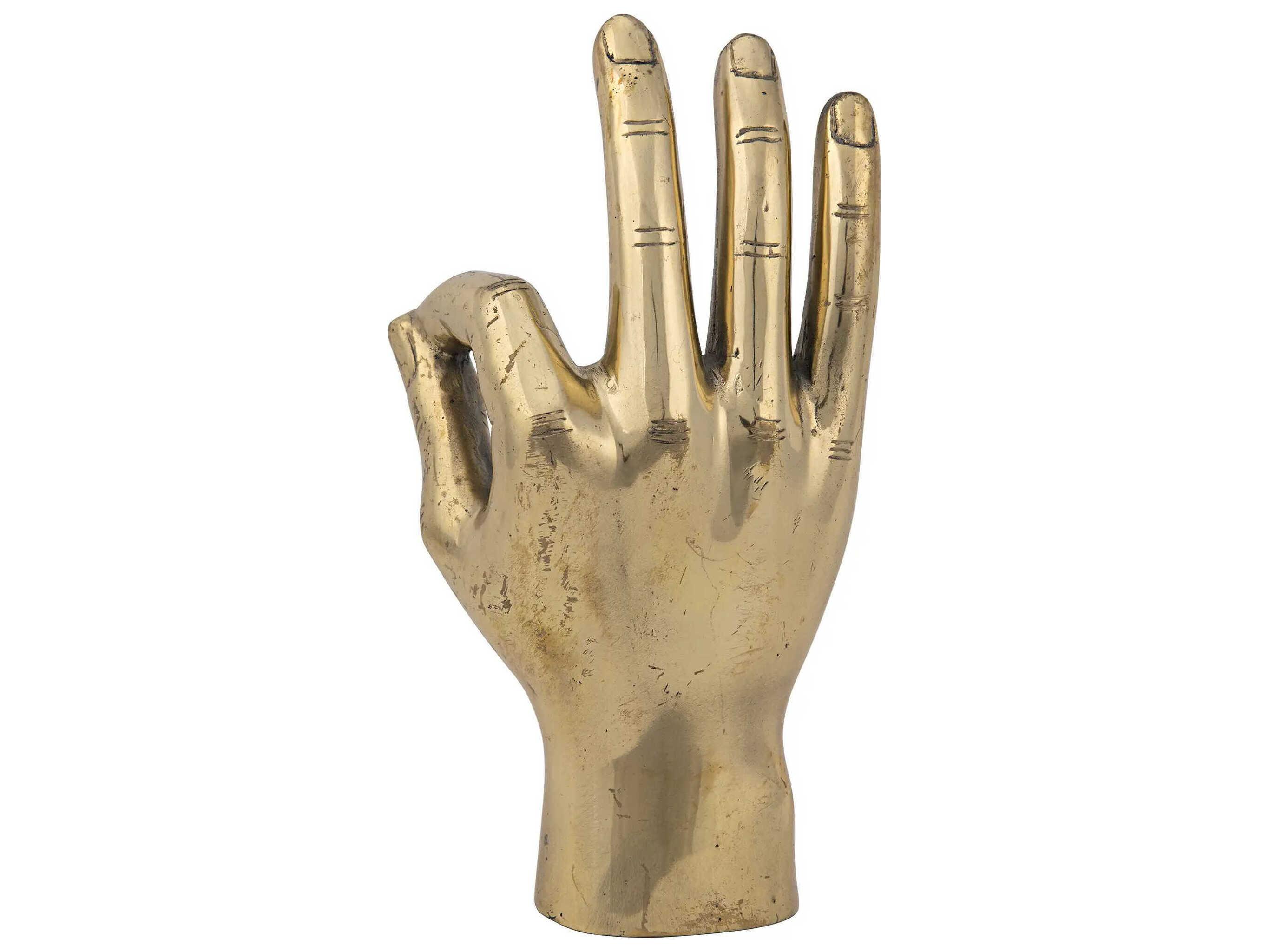 Noir Brass Ok Sign Sculpture