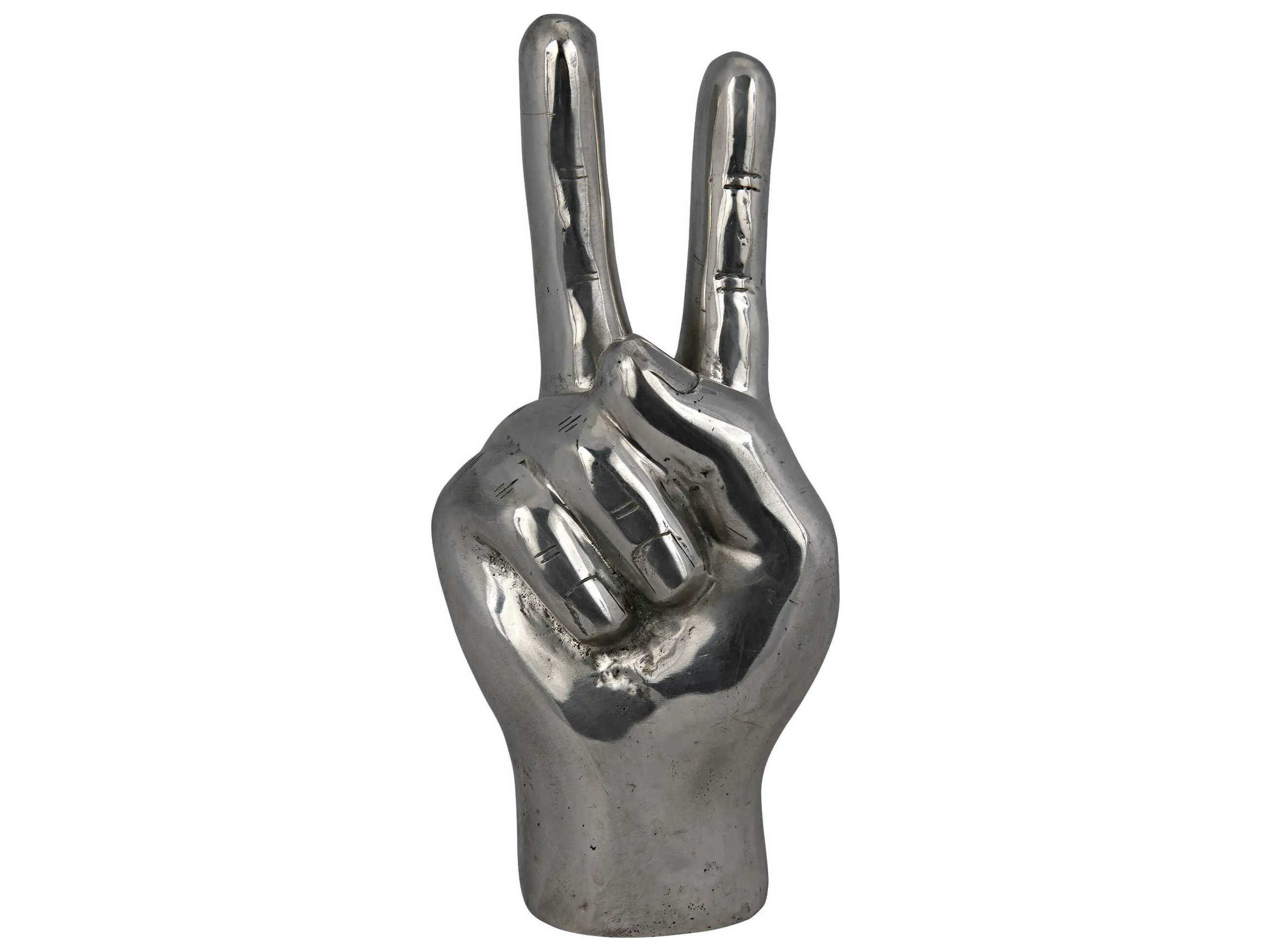 Noir Silver Peace Sign Sculpture