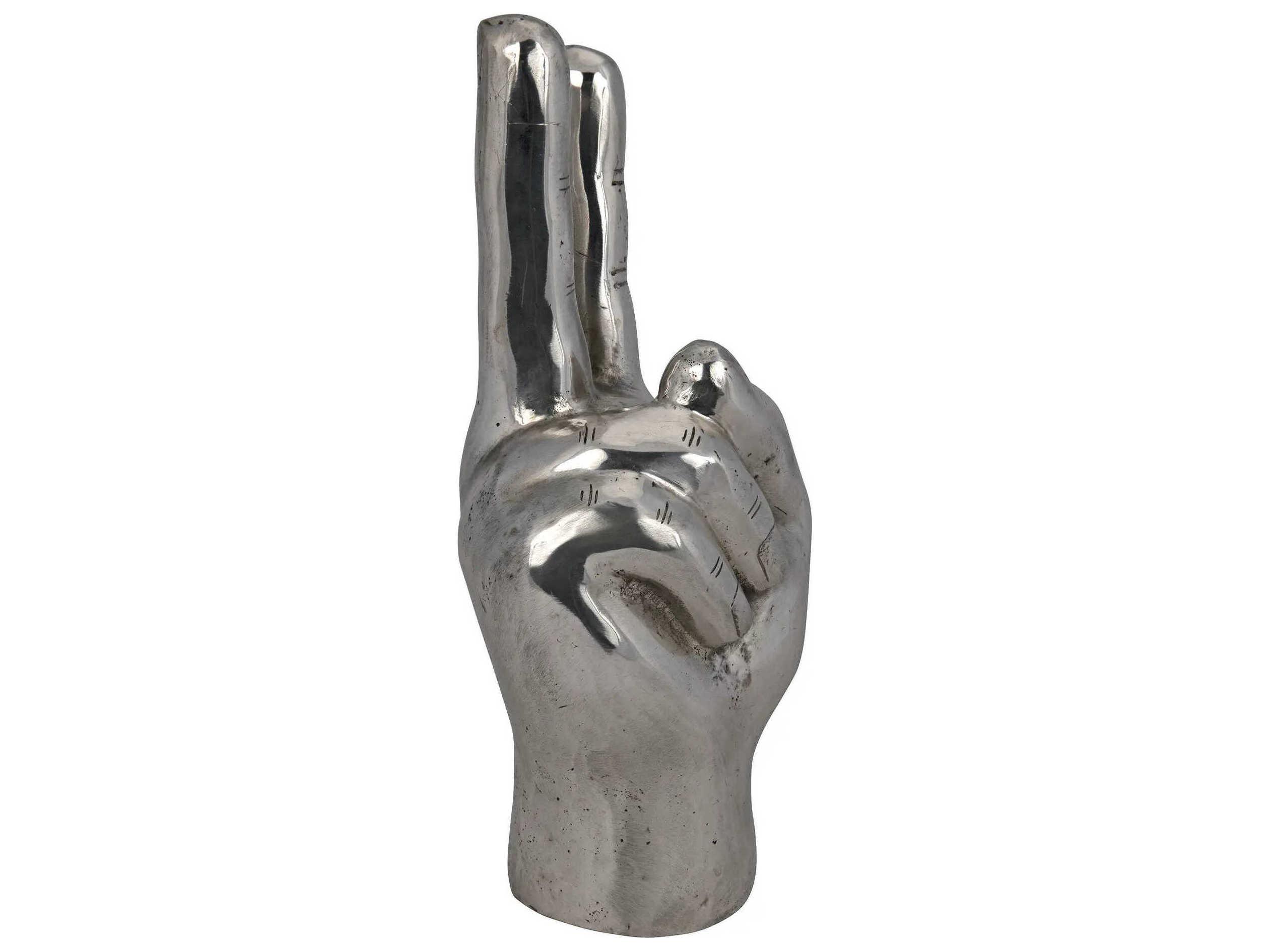 Noir Silver Peace Sign Sculpture