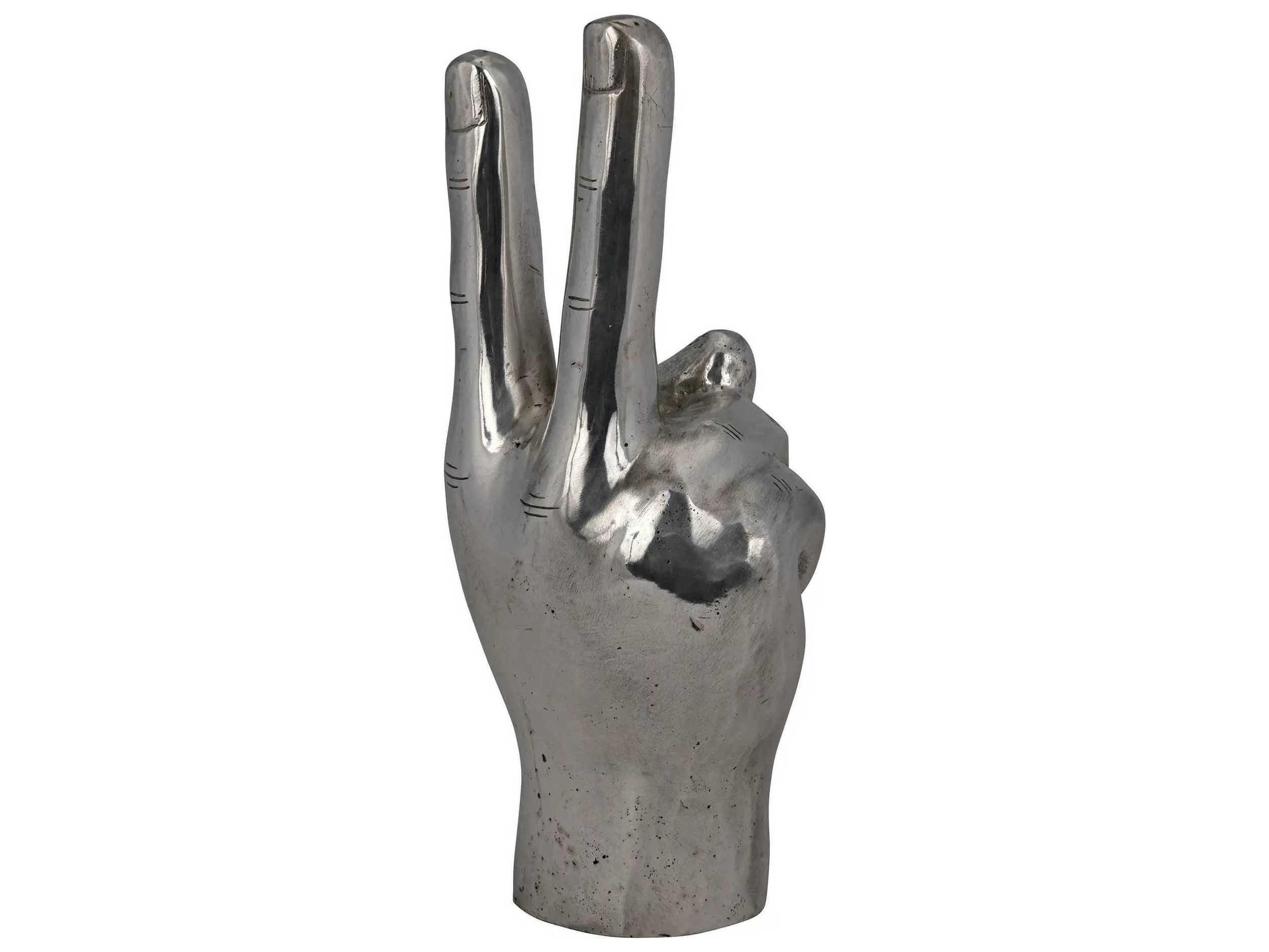Noir Silver Peace Sign Sculpture