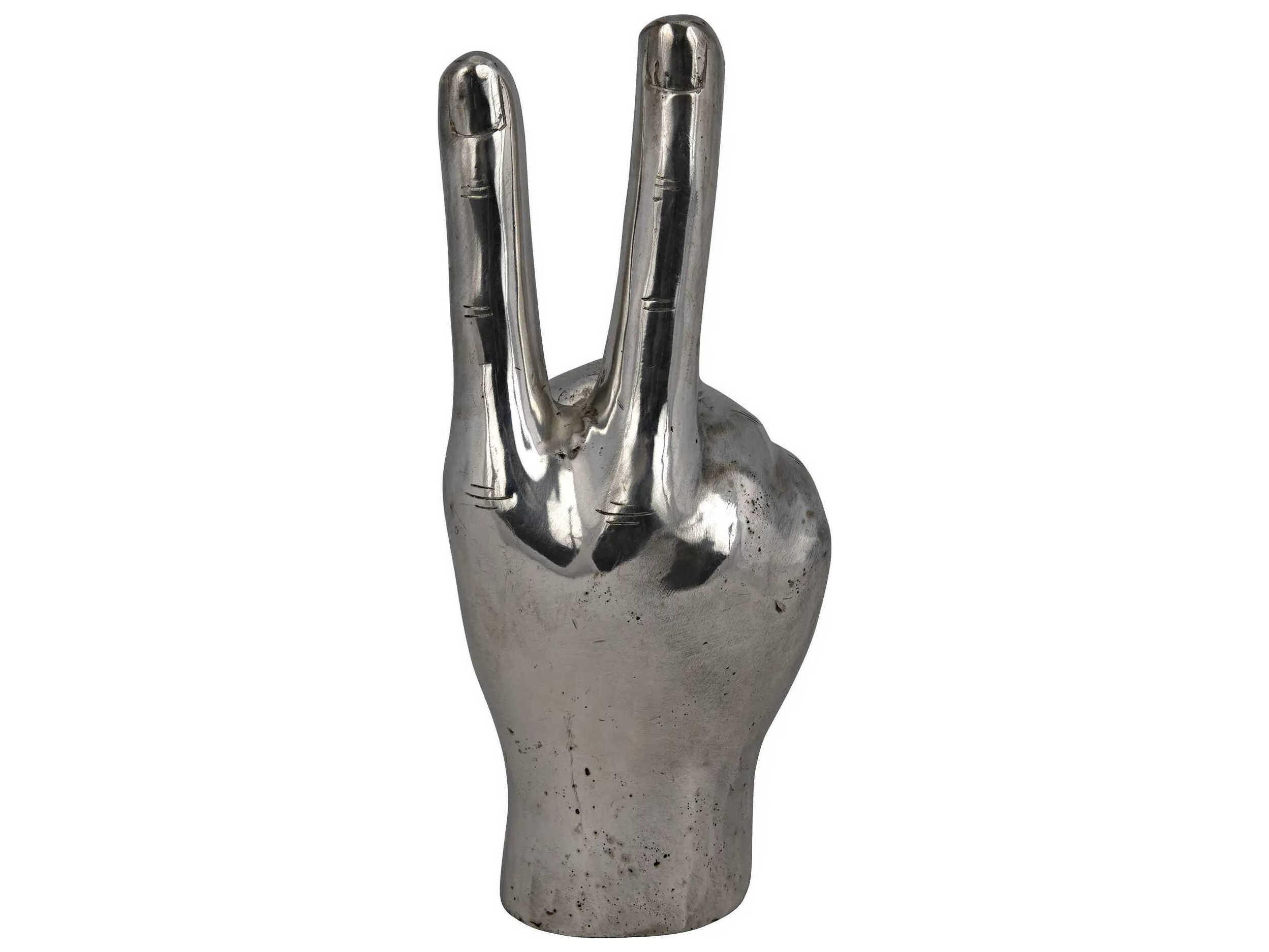 Noir Silver Peace Sign Sculpture