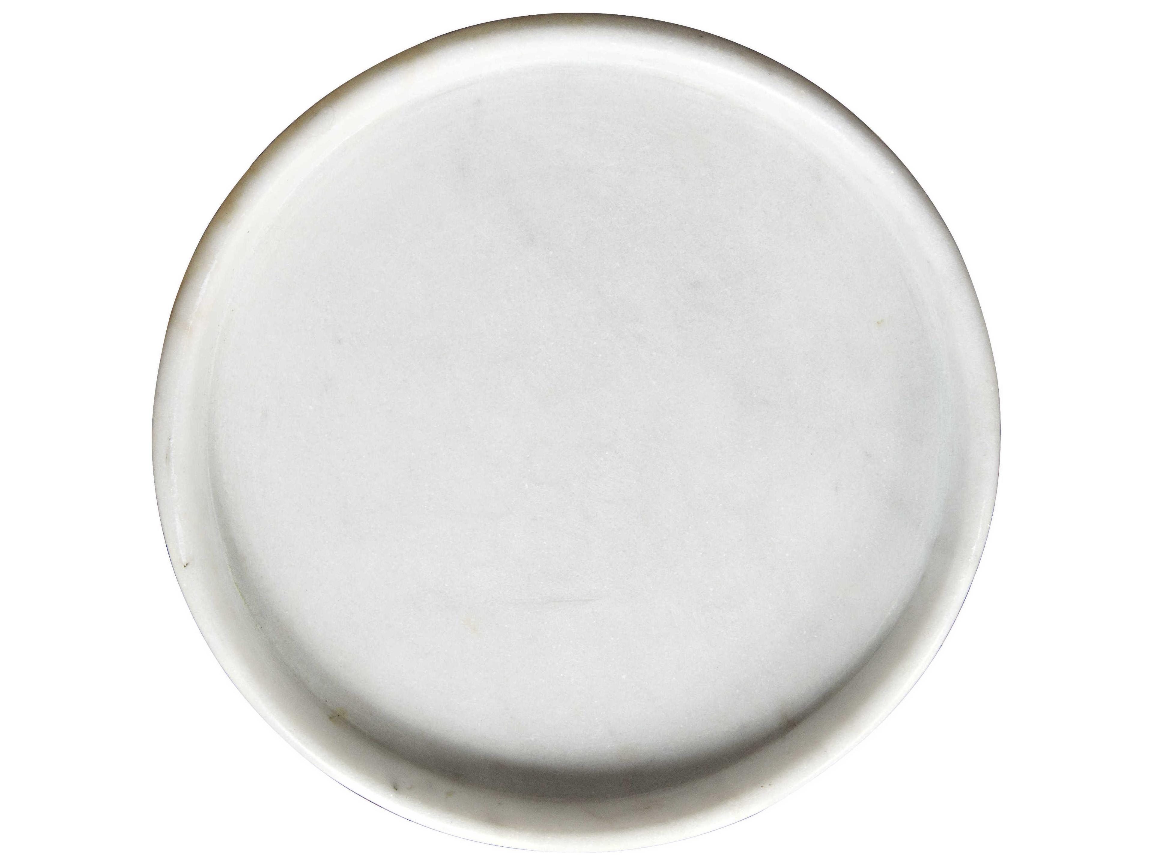 Noir White Stone 16" Round Serving Tray