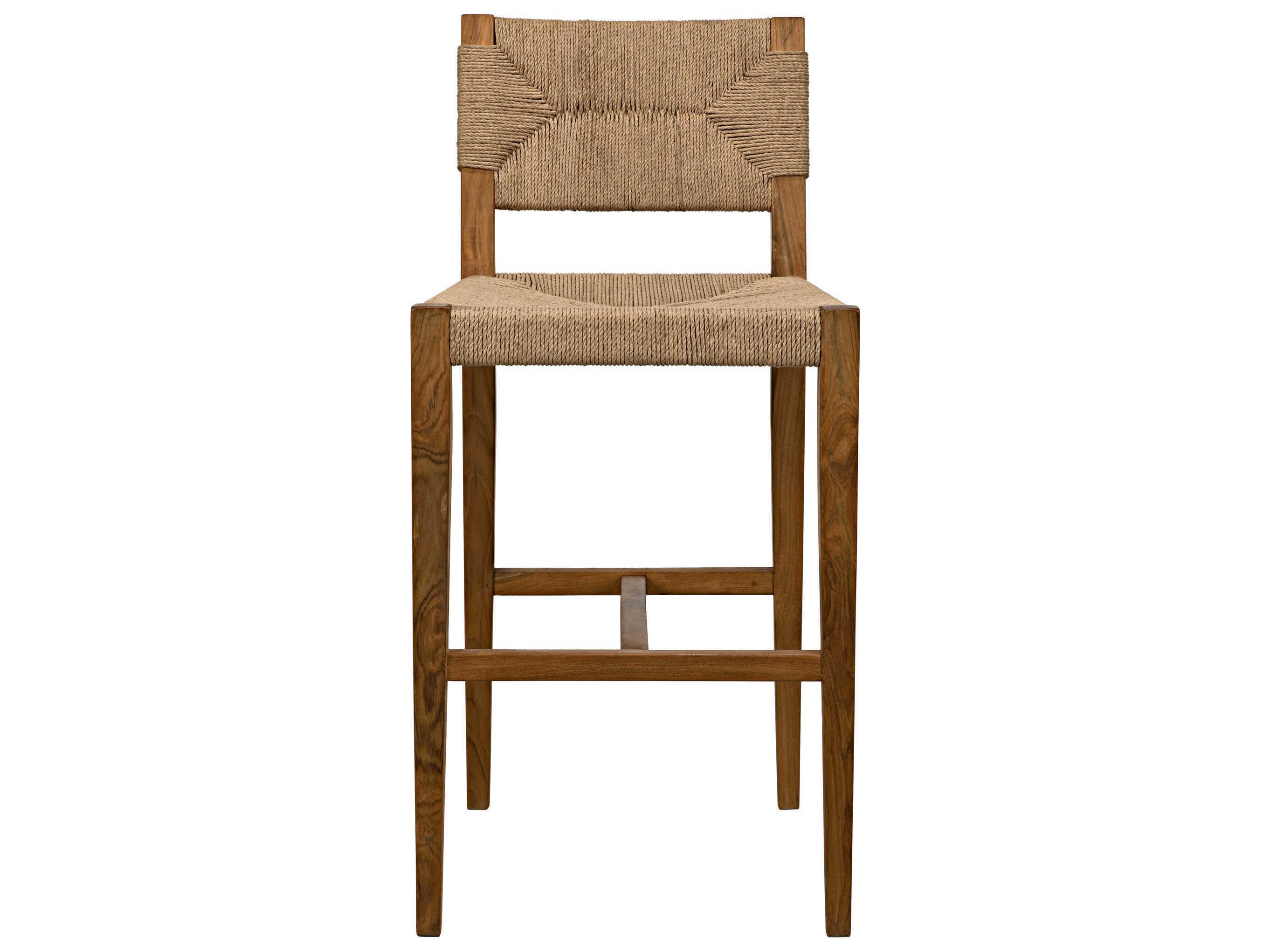 Noir Teak Wood Natural Counter Stool