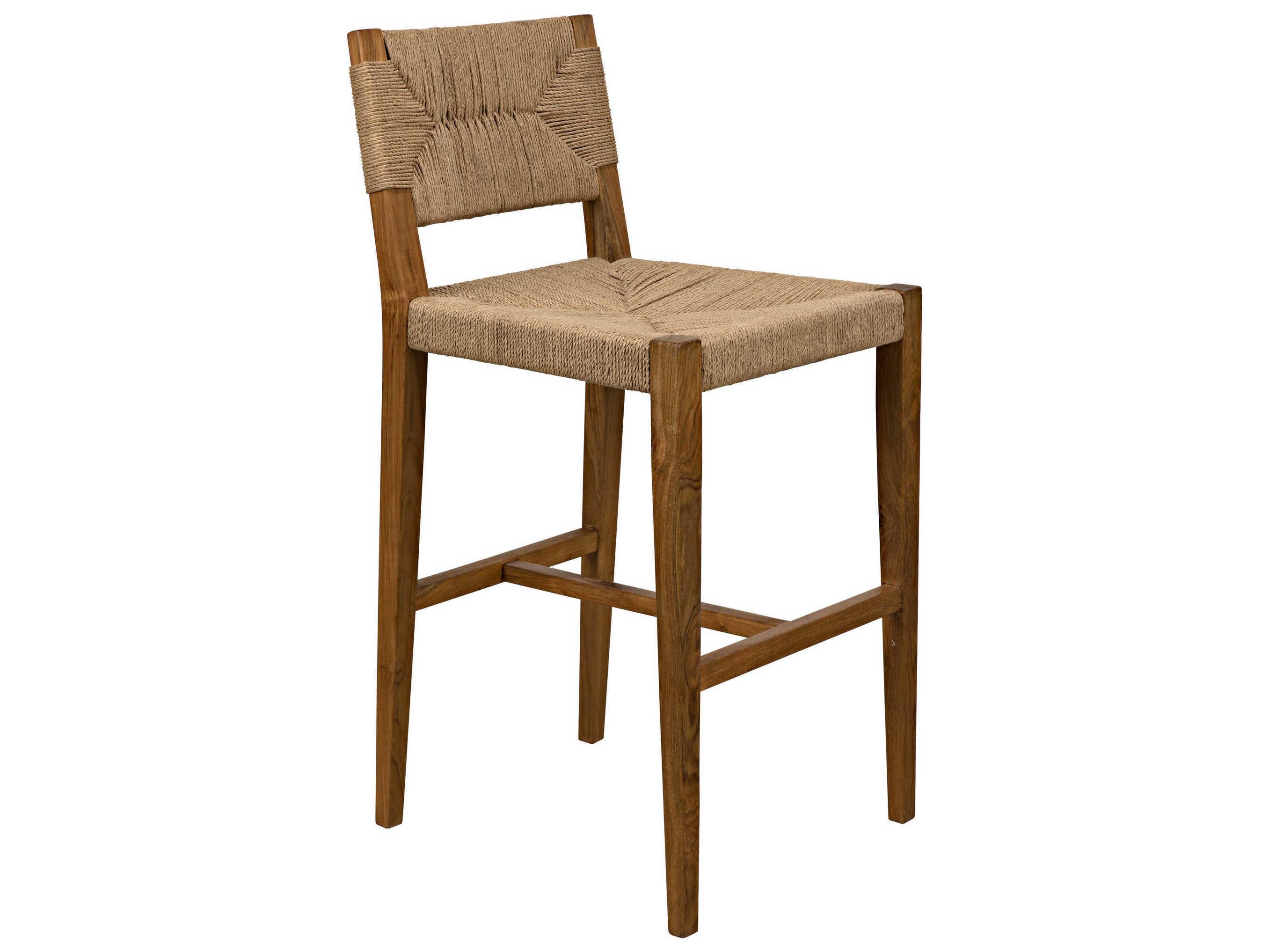 Noir Teak Wood Natural Counter Stool
