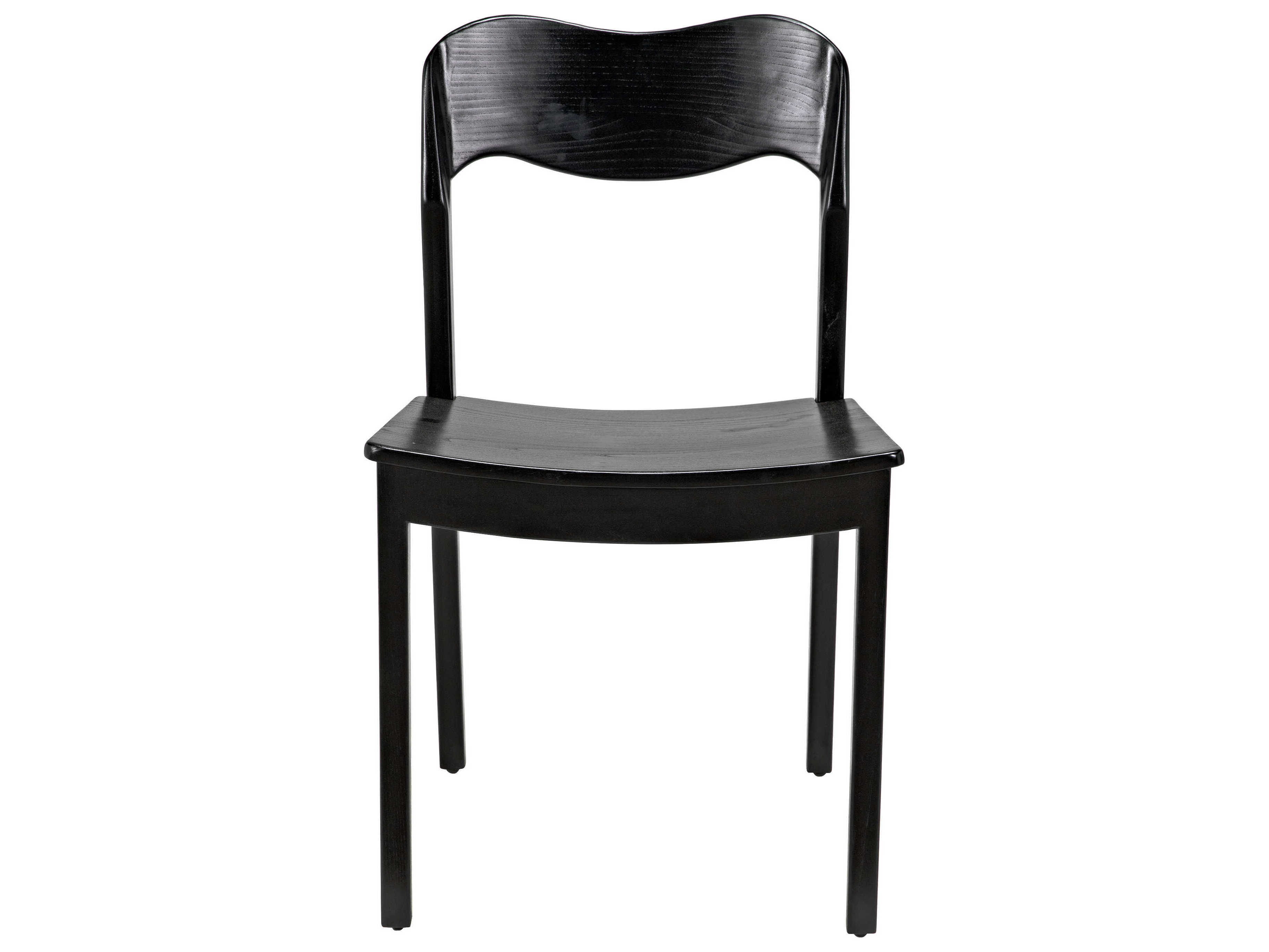 Noir Sungkai Wood Black Side Dining Chair