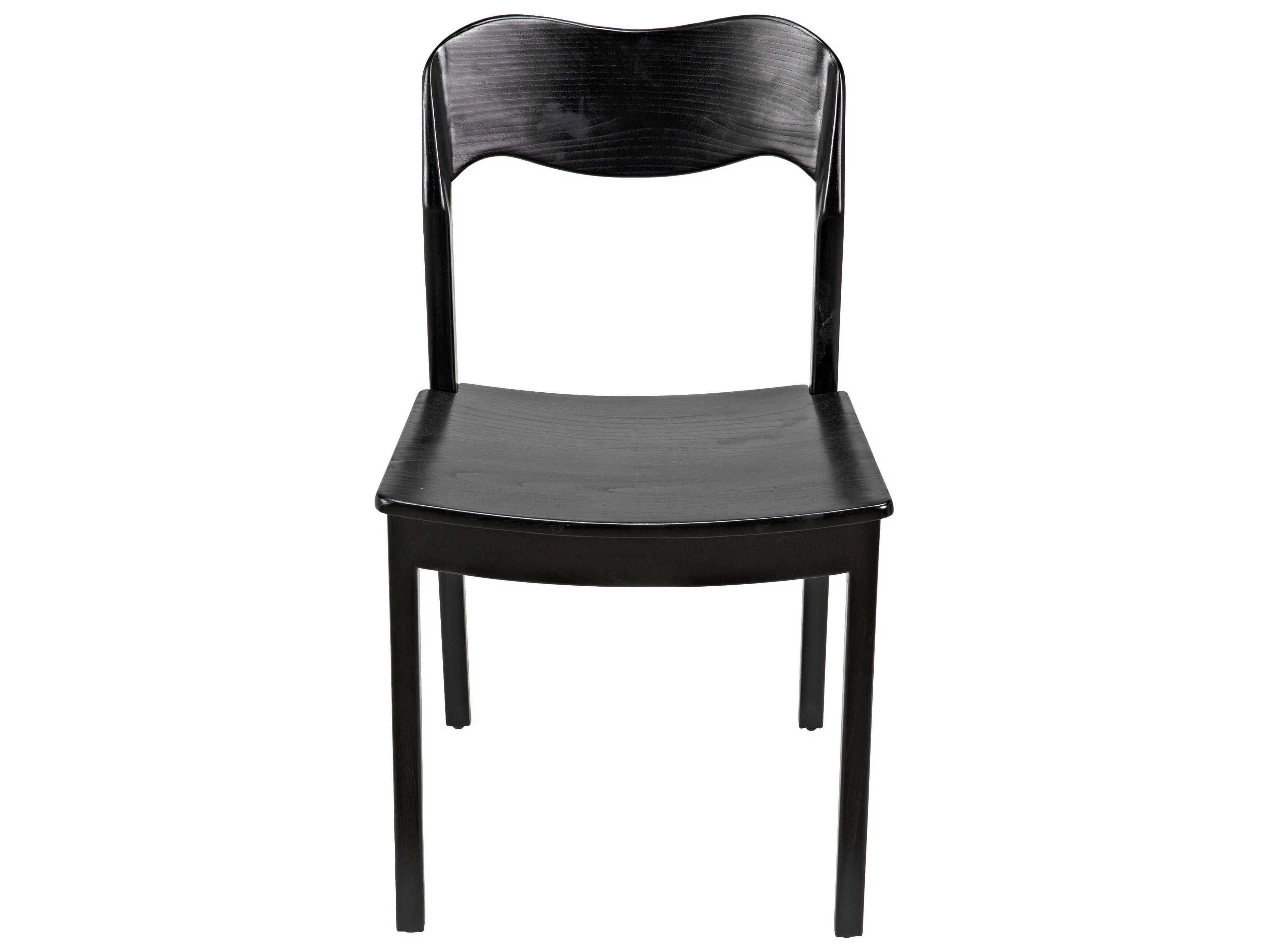 Noir Sungkai Wood Black Side Dining Chair