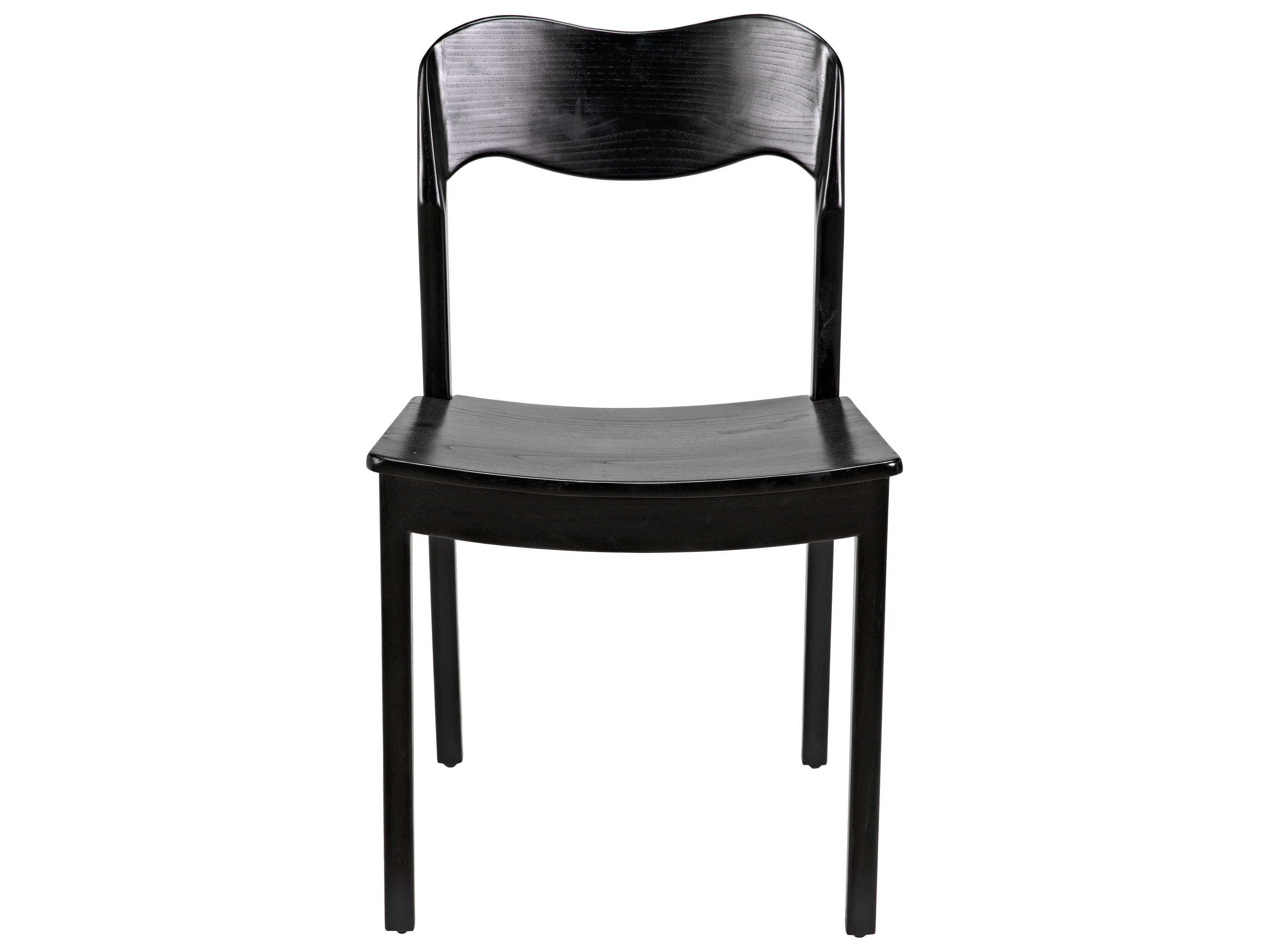 Noir Sungkai Wood Black Side Dining Chair