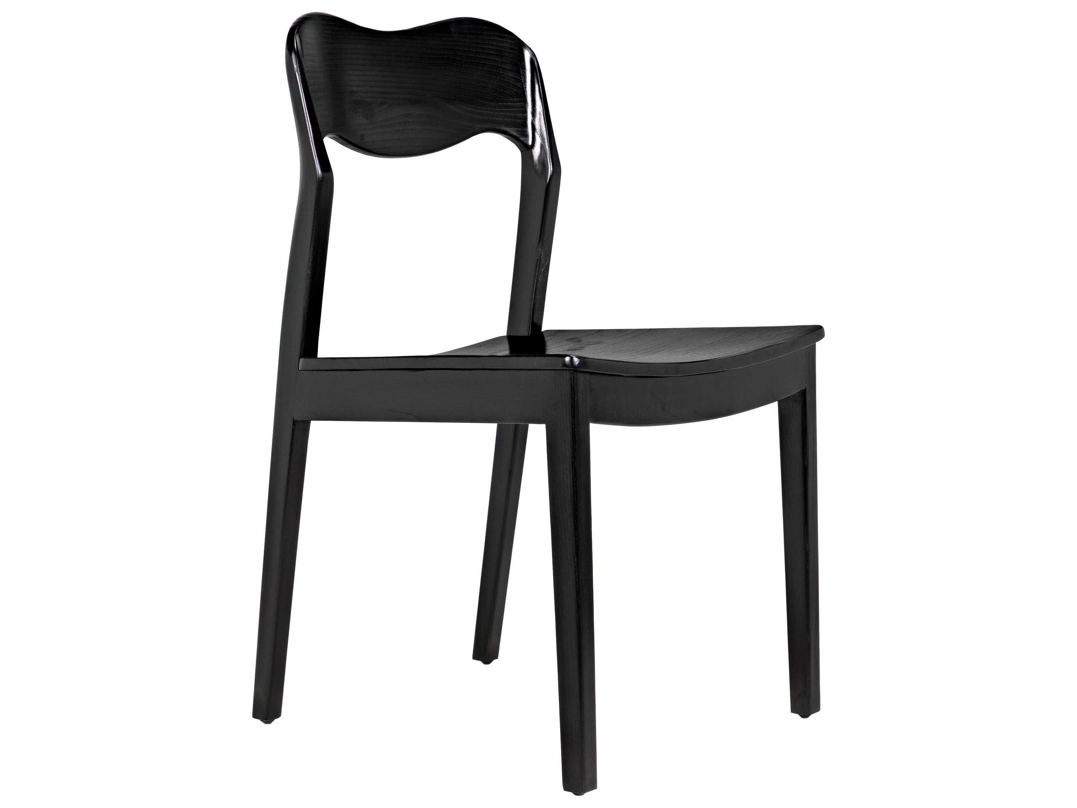 Noir Sungkai Wood Black Side Dining Chair