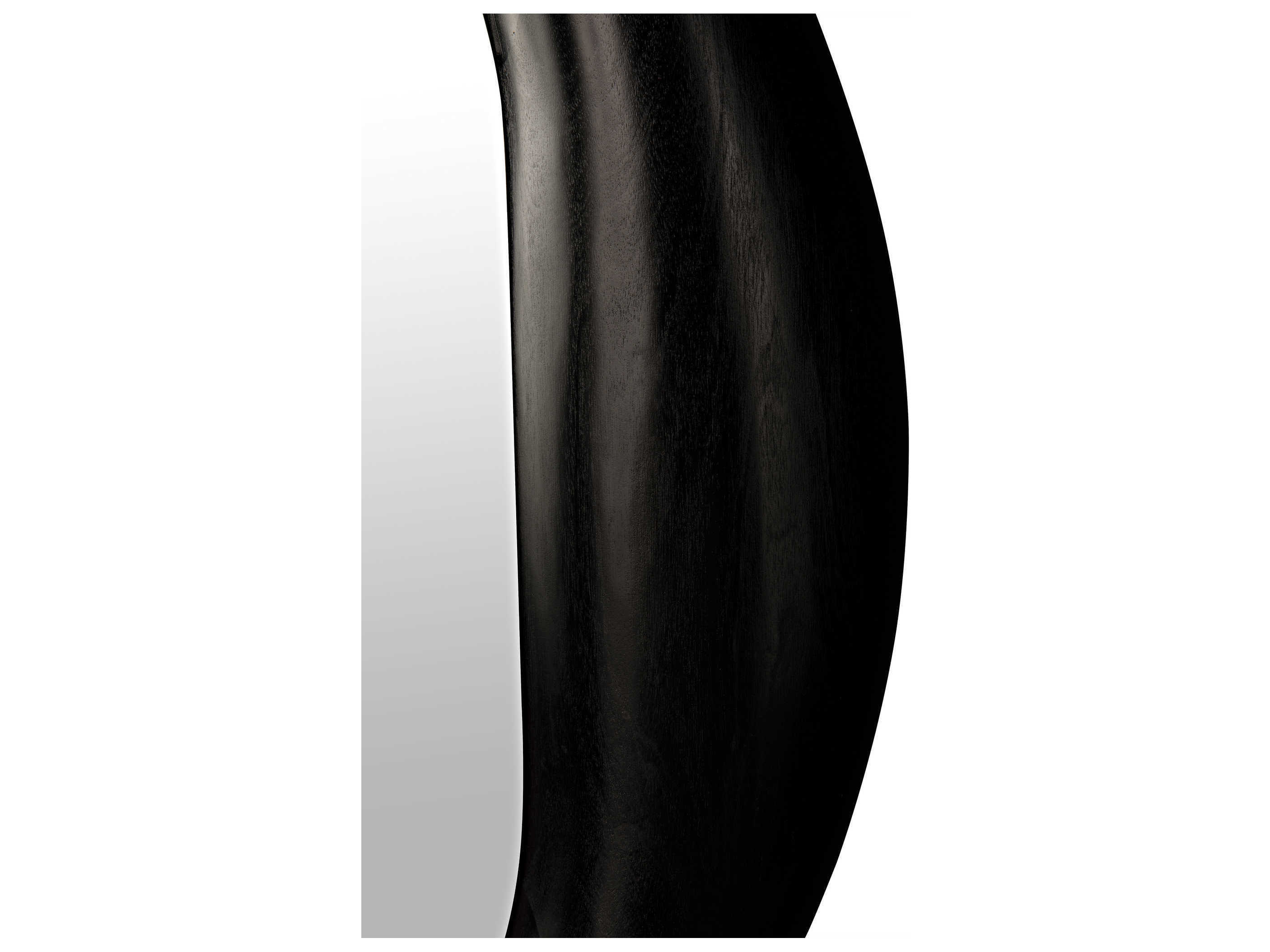 Noir Oh Charcoal Black Round Wall Mirror