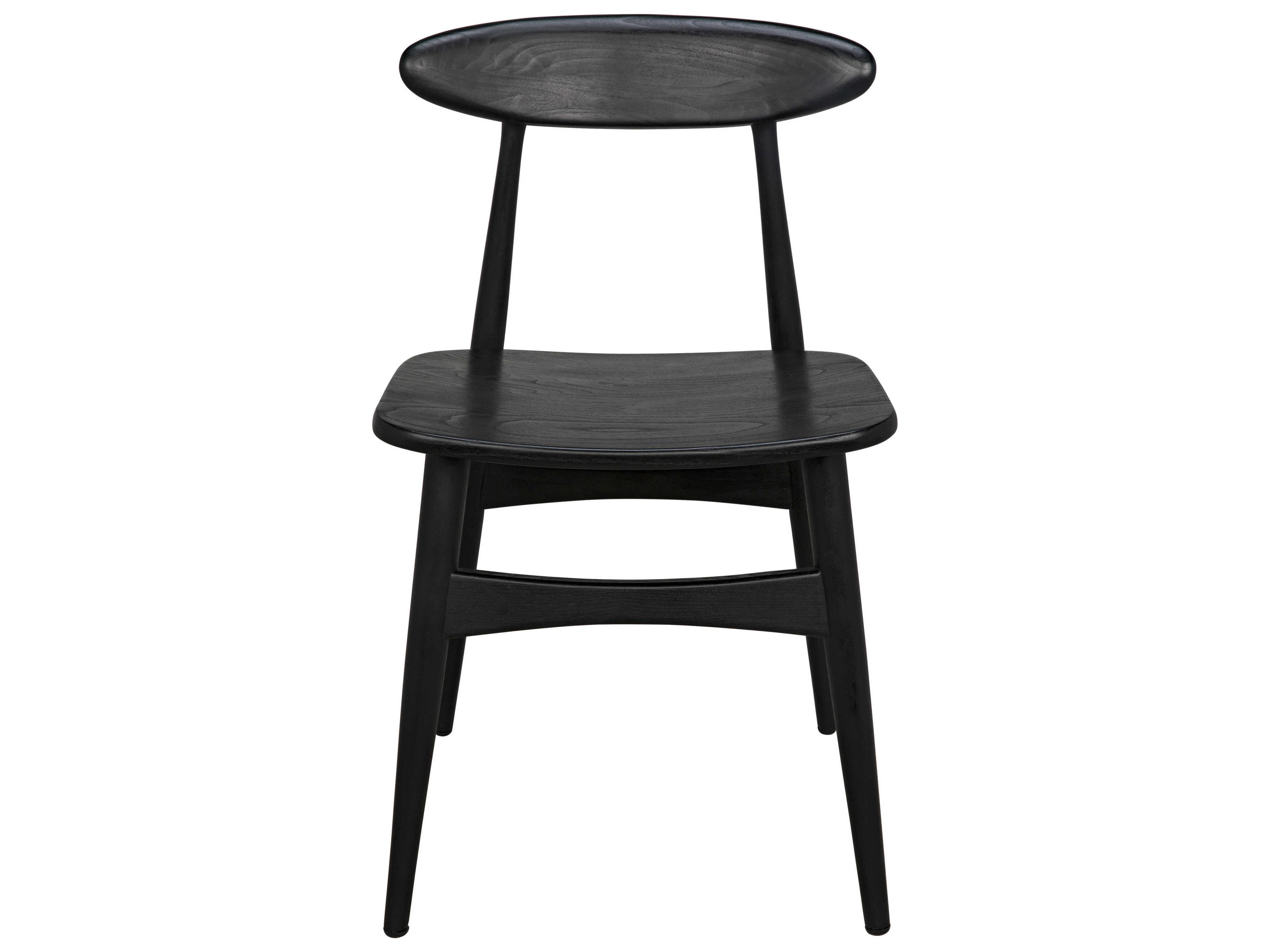 Noir Sungkai Wood Black Side Dining Chair