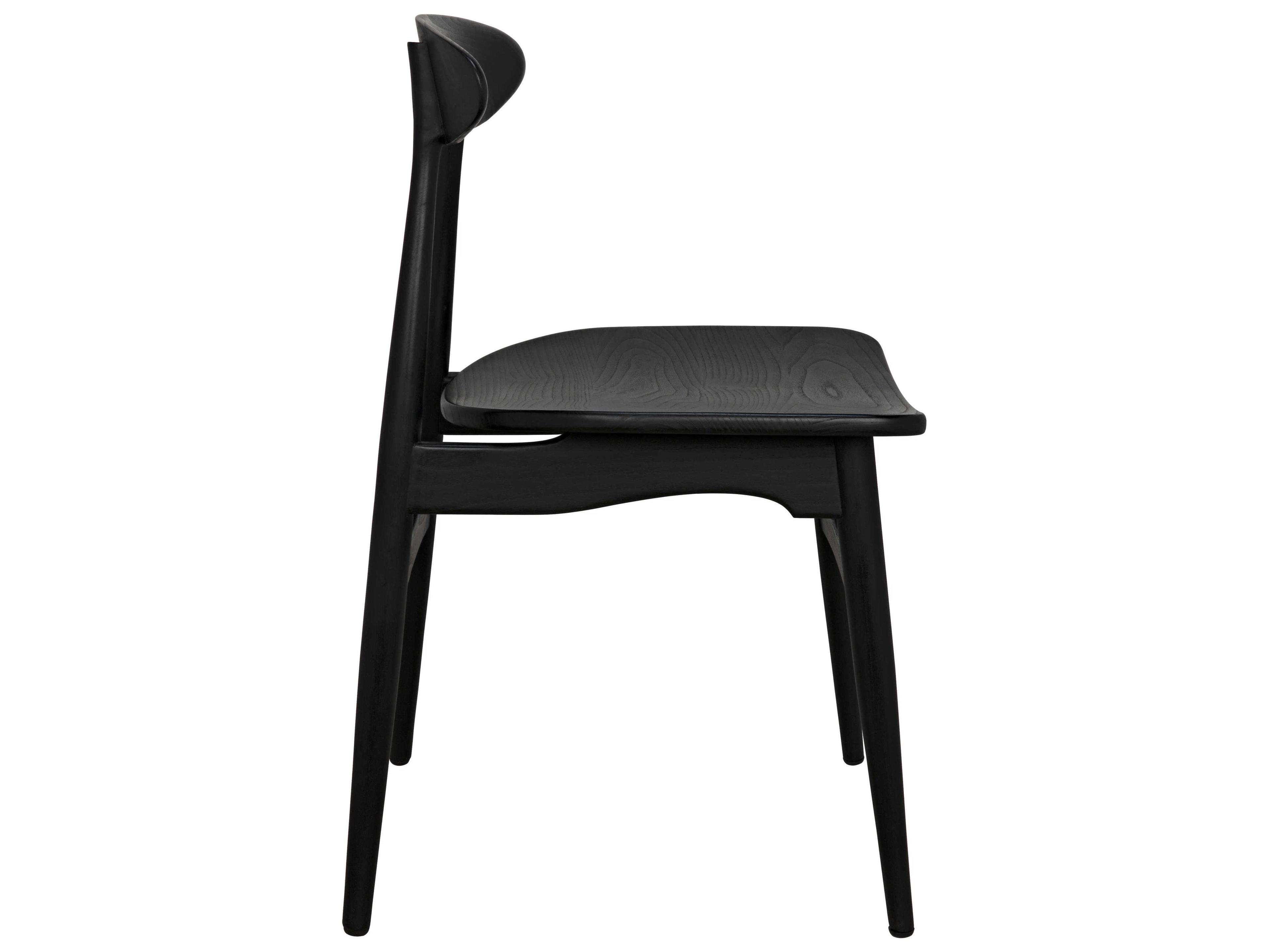 Noir Sungkai Wood Black Side Dining Chair