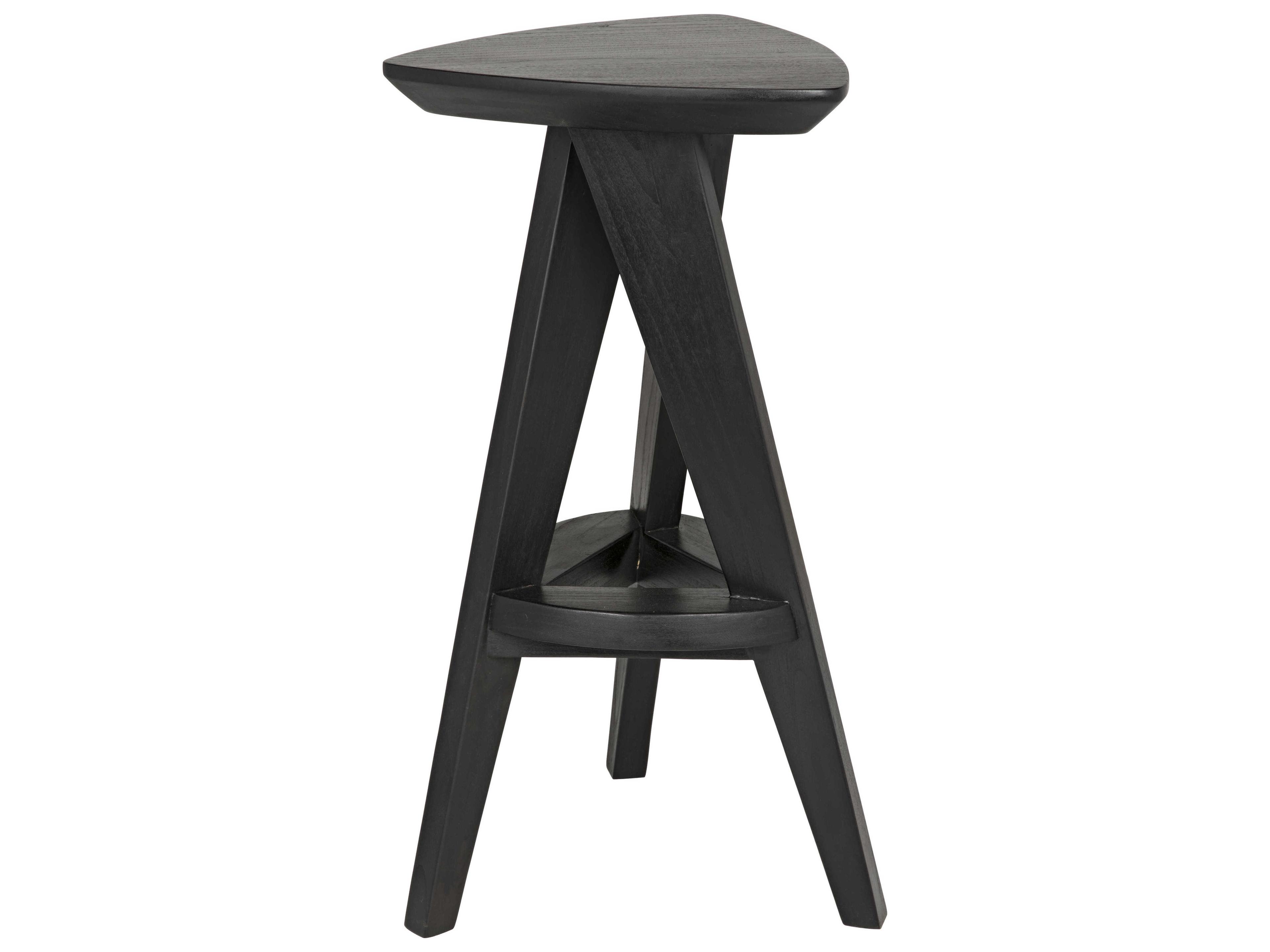 Noir Sungkai Wood Charcoal Black Counter Stool