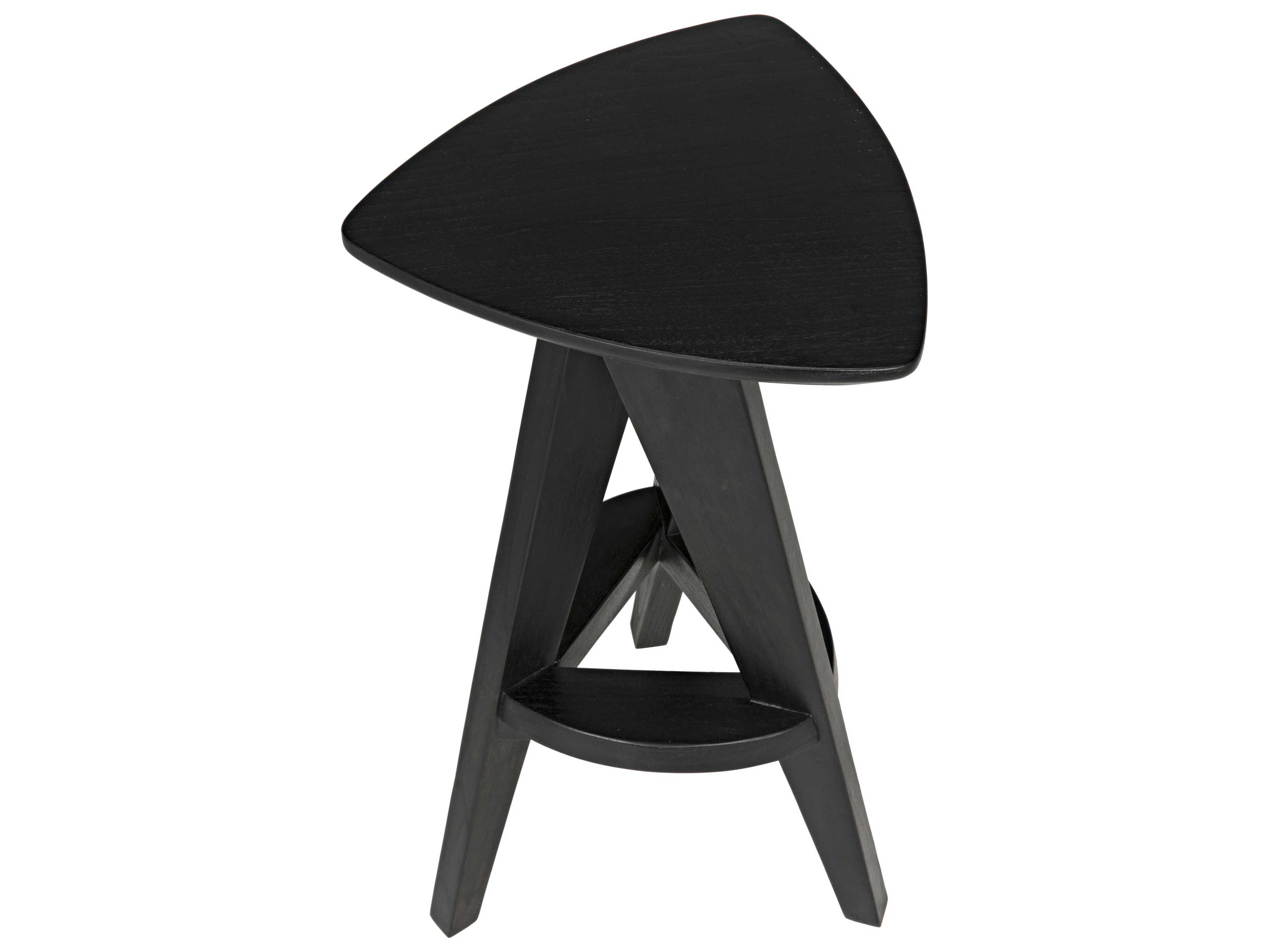 Noir Sungkai Wood Charcoal Black Counter Stool