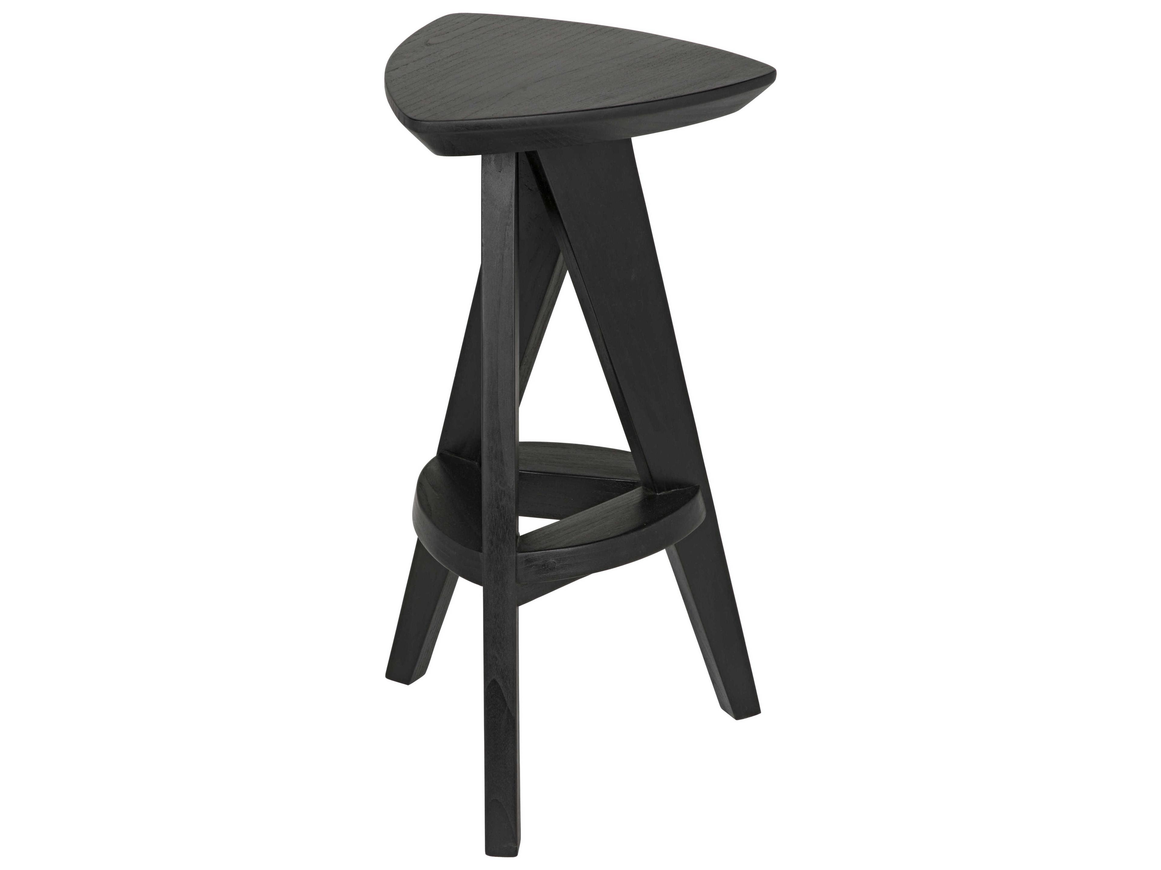 Noir Sungkai Wood Charcoal Black Counter Stool