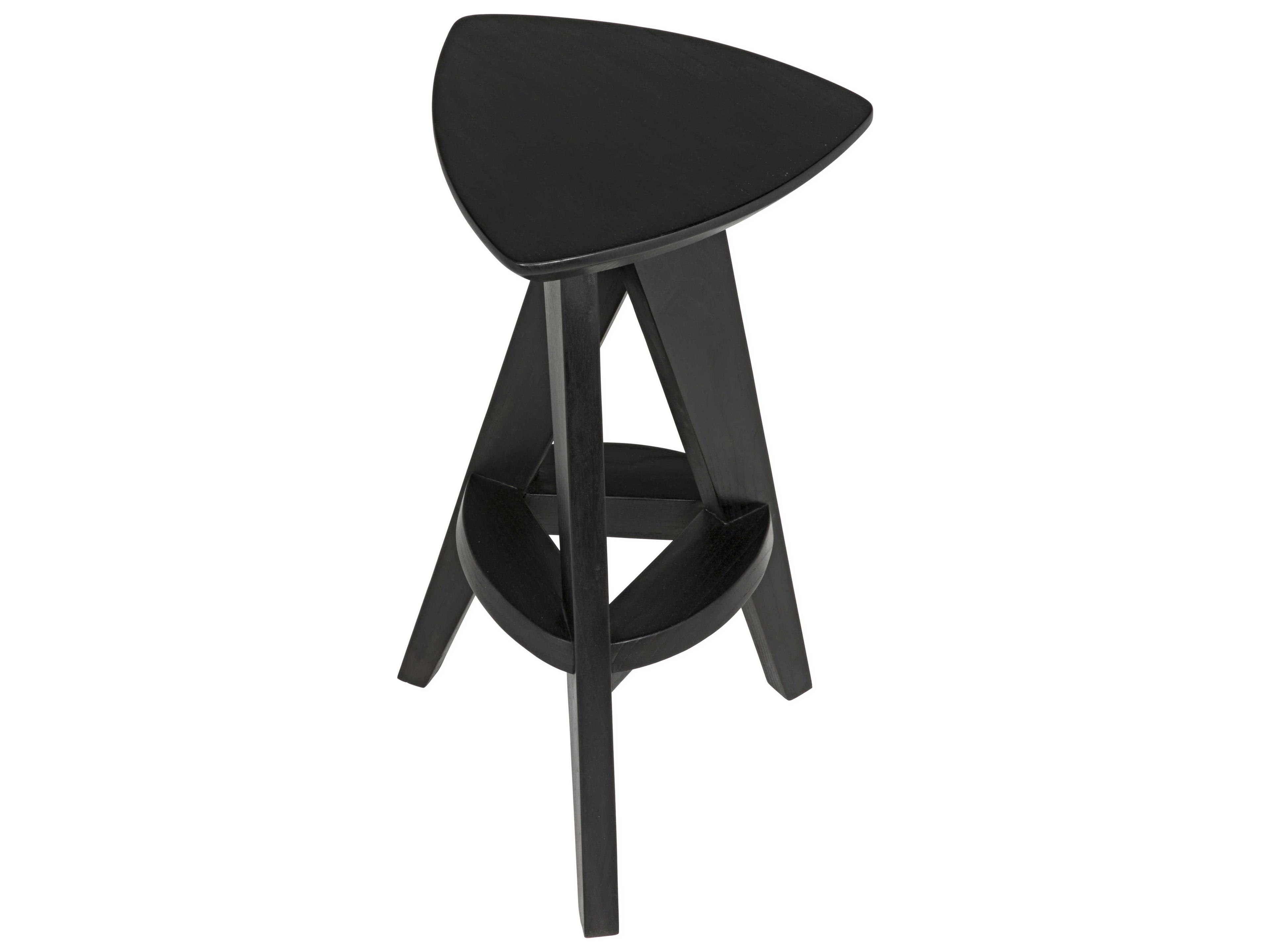 Noir Sungkai Wood Charcoal Black Counter Stool