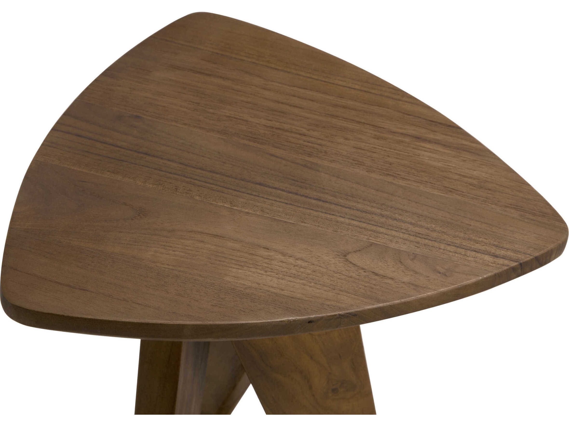 Noir Twist Clear Coat Flat Teak Wood Counter Stool