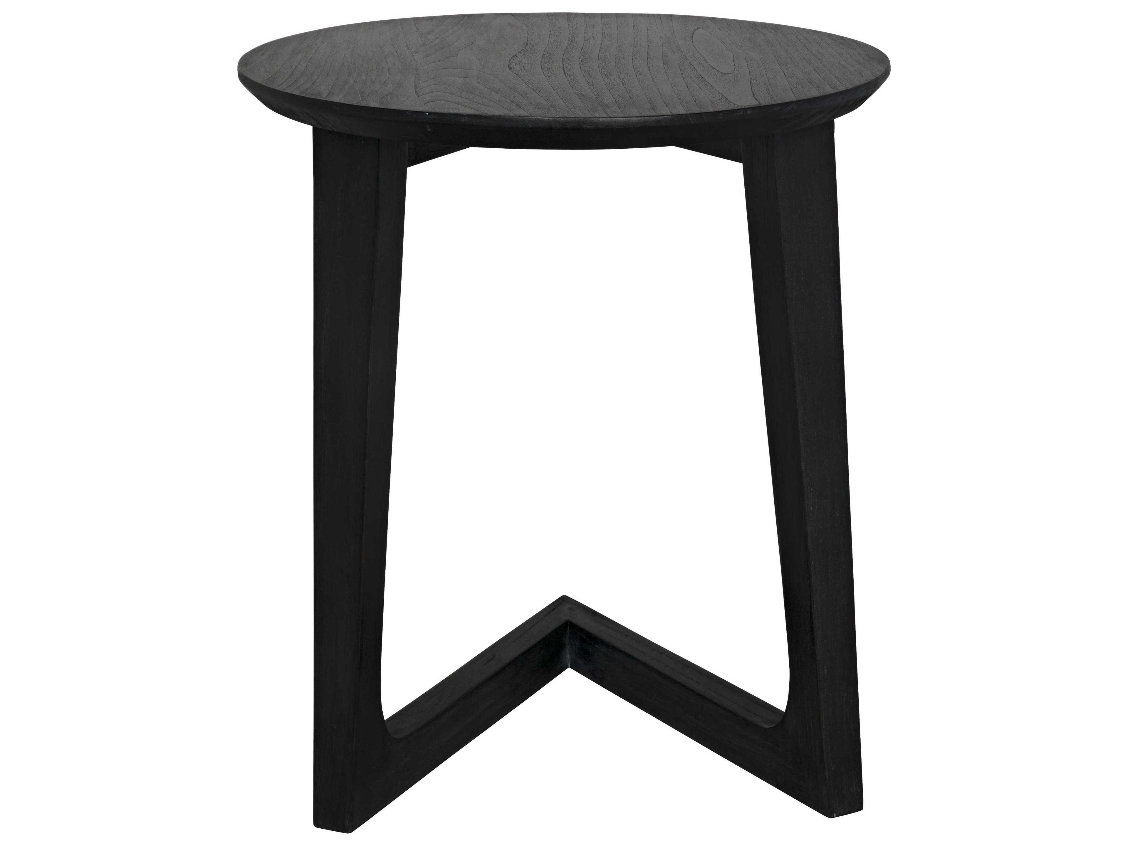 Noir Oval Wood Charcoal Black End Table