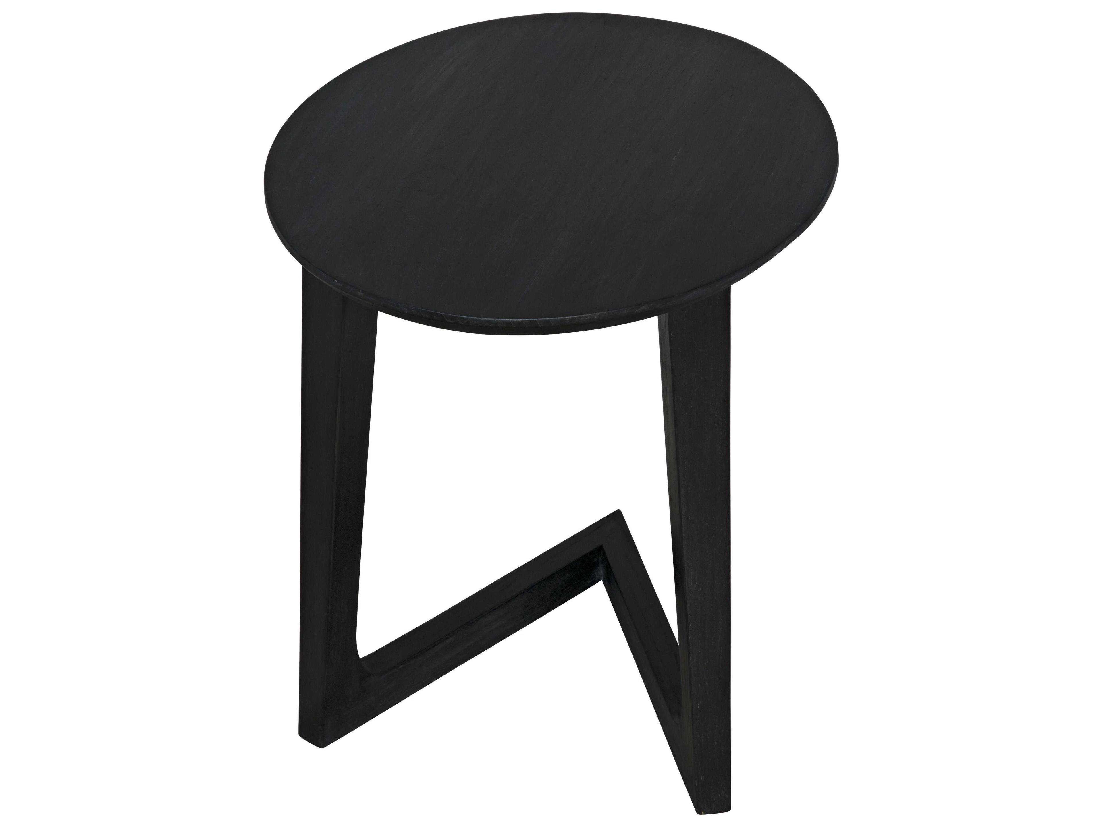 Noir Oval Wood Charcoal Black End Table