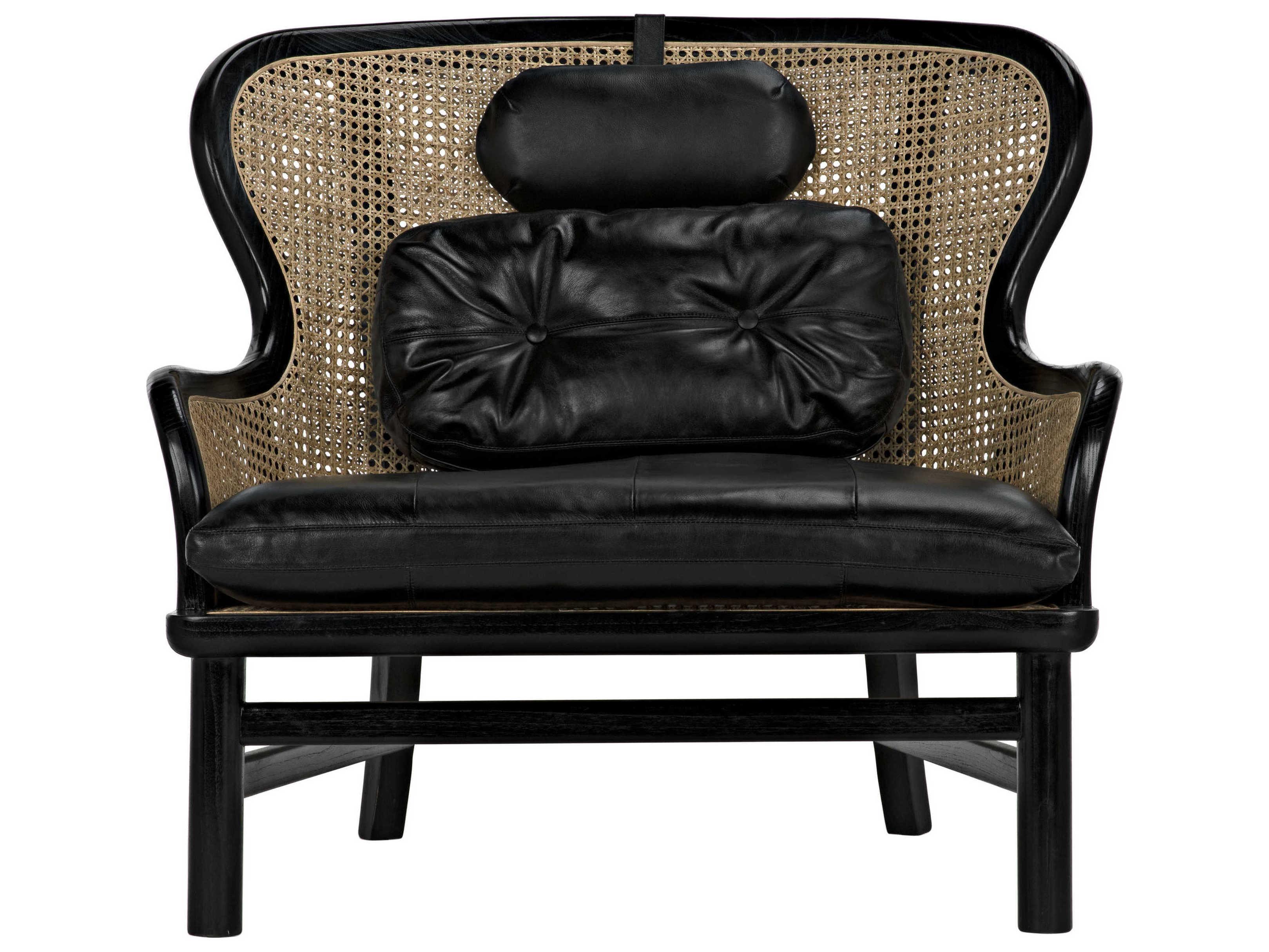 Noir Black Leather Accent Chair