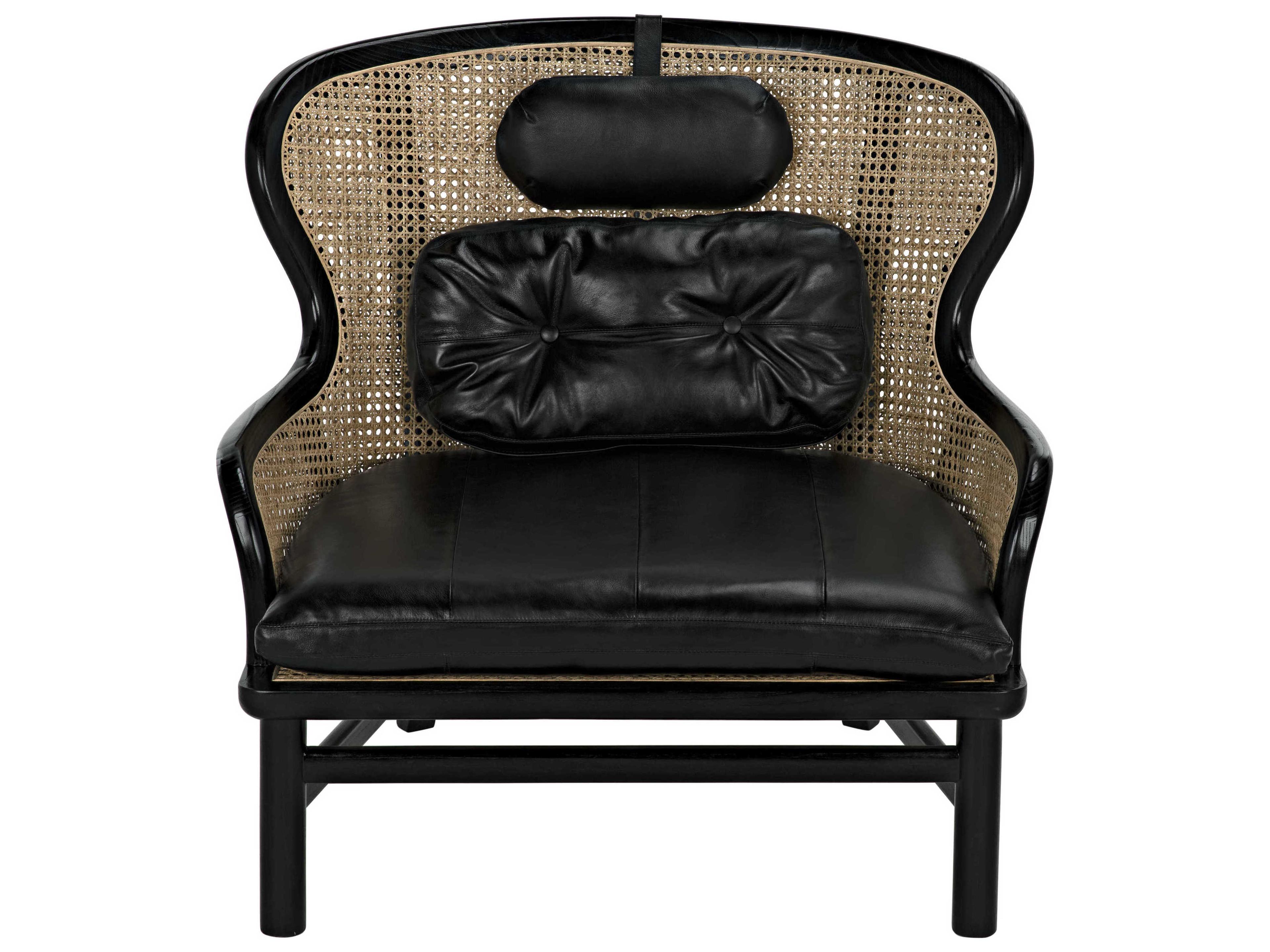 Noir Black Leather Accent Chair
