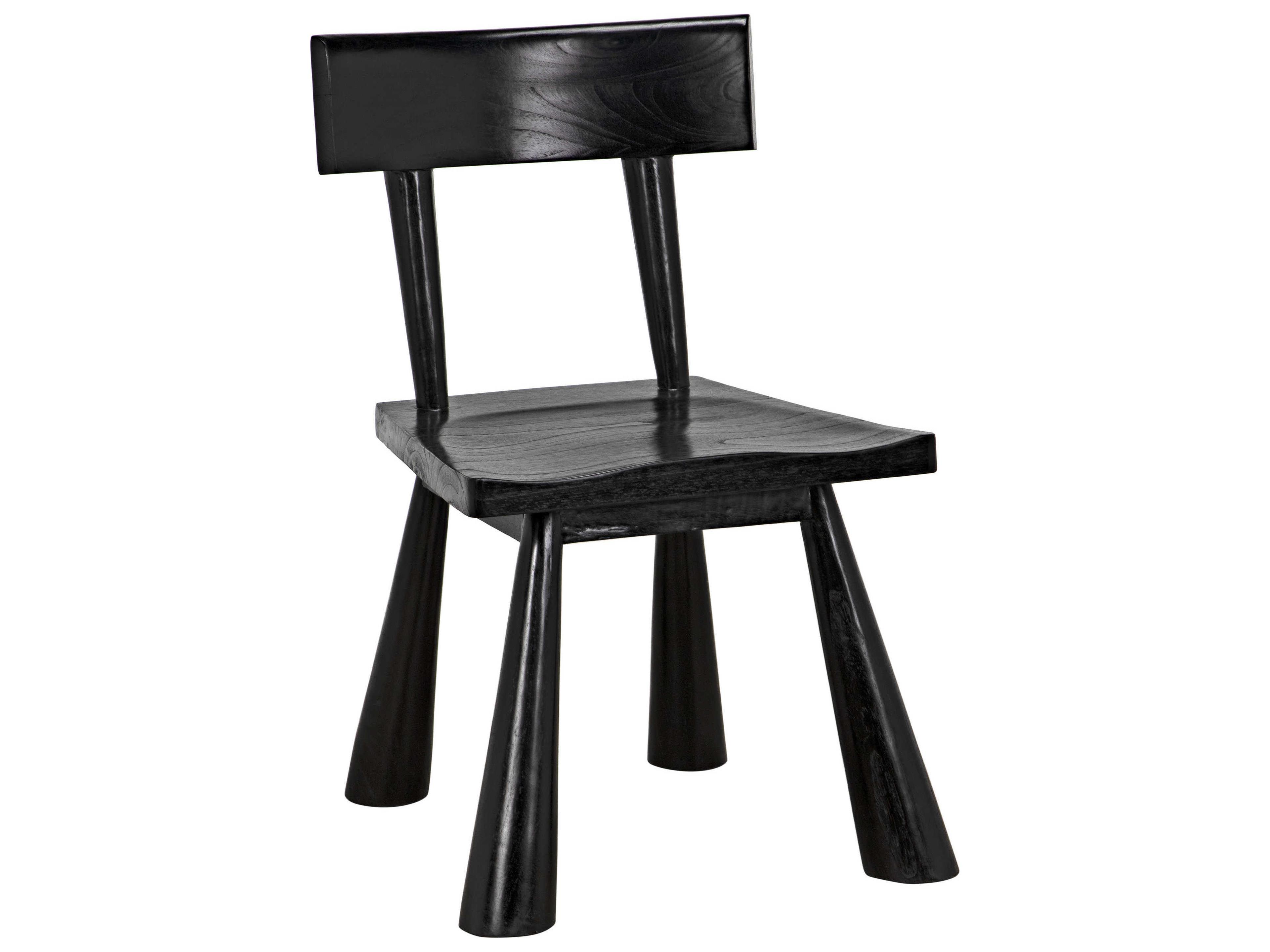 Noir Sungkai Wood Black Side Dining Chair