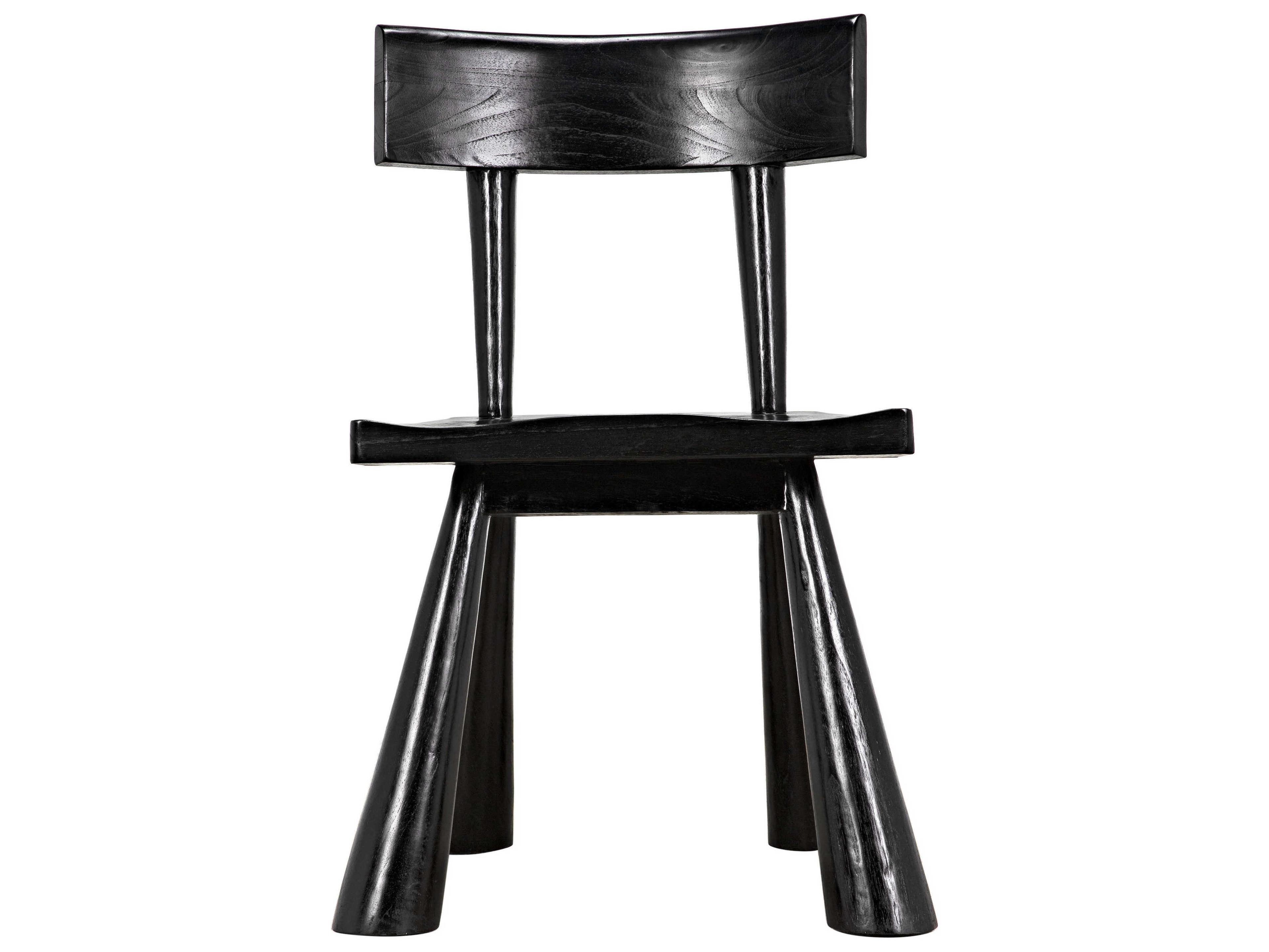 Noir Sungkai Wood Black Side Dining Chair