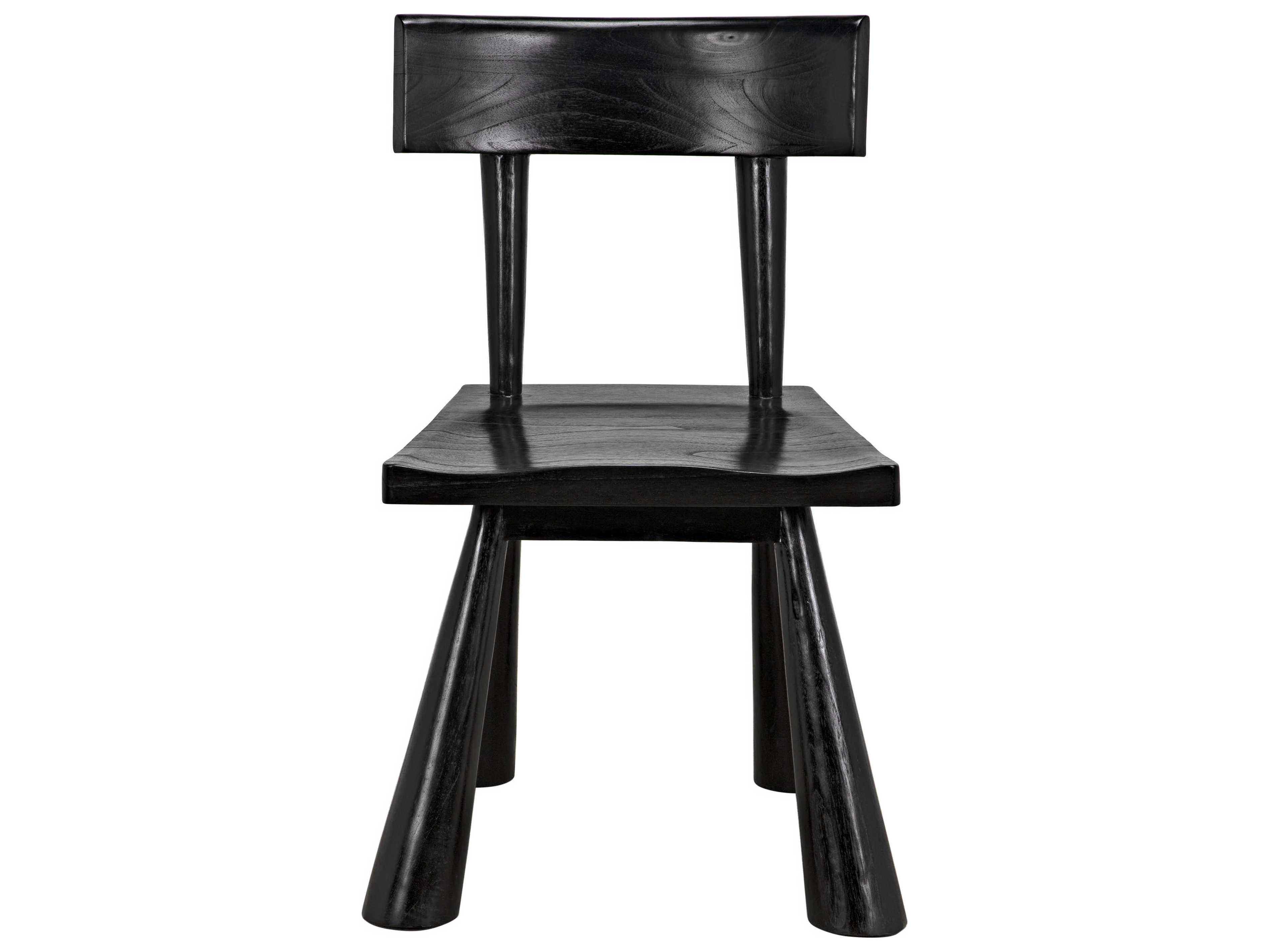 Noir Sungkai Wood Black Side Dining Chair