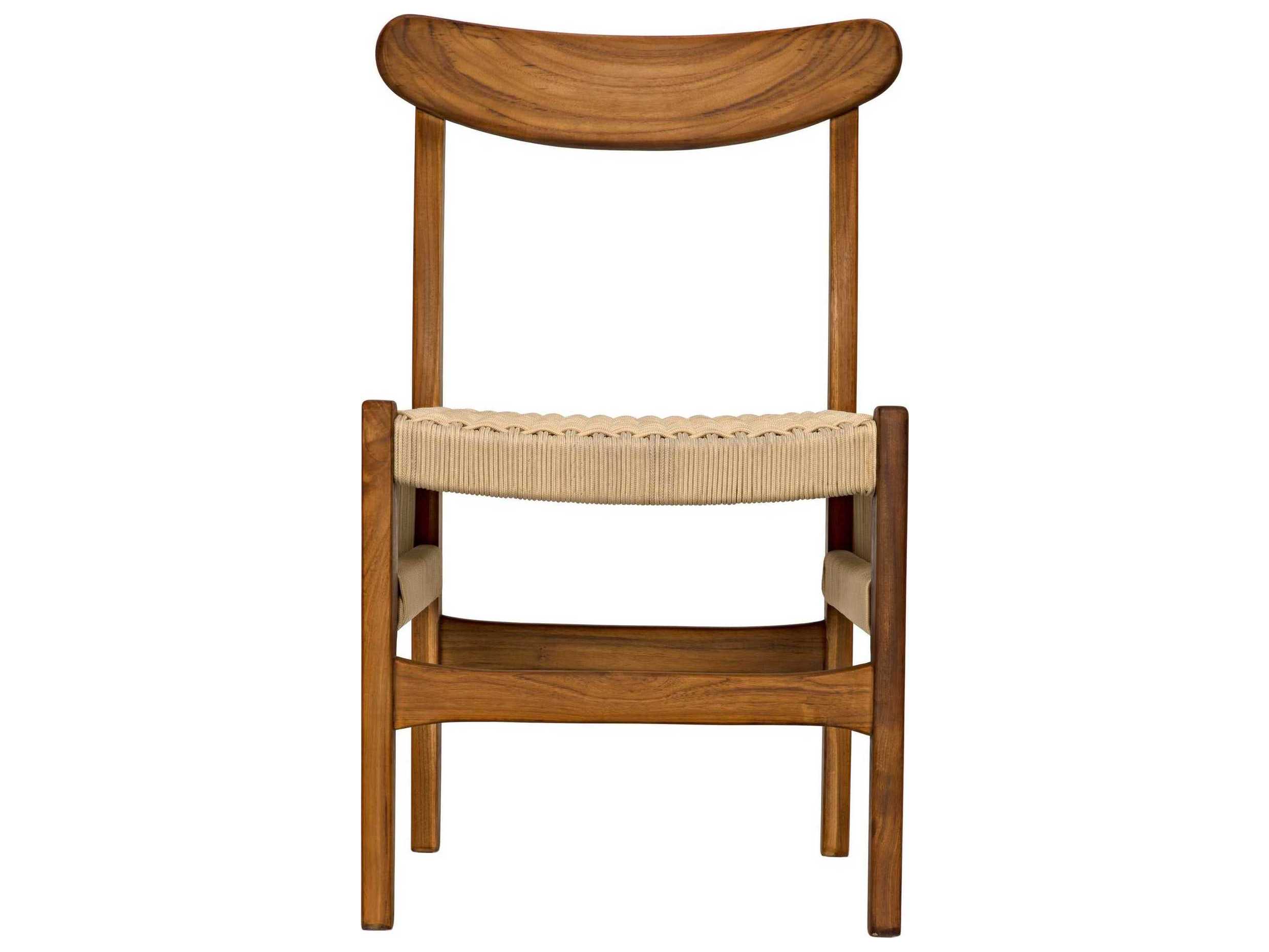 Noir Teak Wood Brown Side Dining Chair