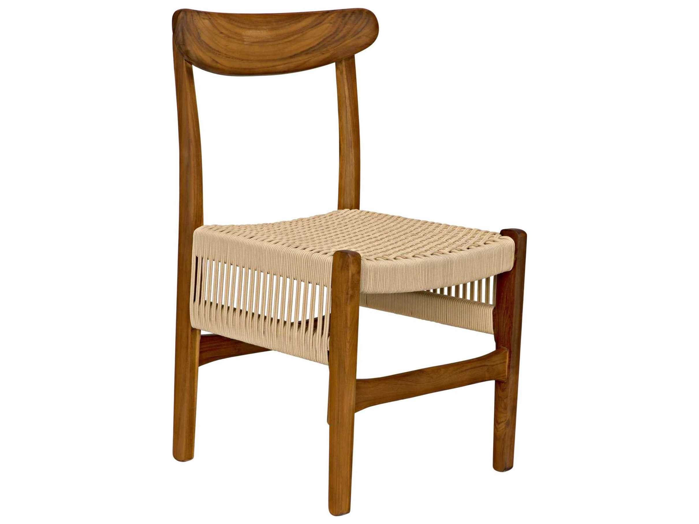 Noir Teak Wood Brown Side Dining Chair