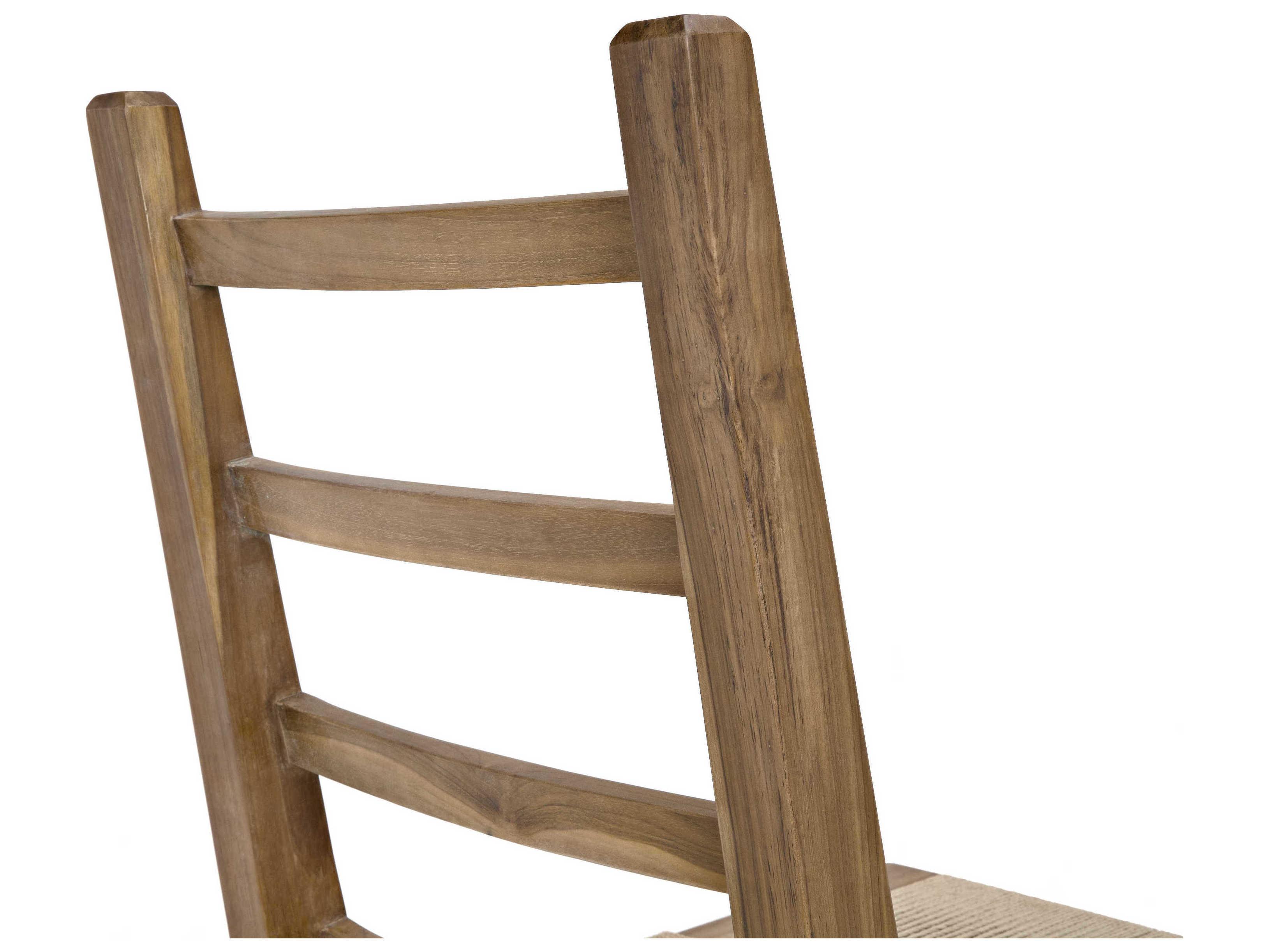 Noir Teak Wood Brown Side Dining Chair