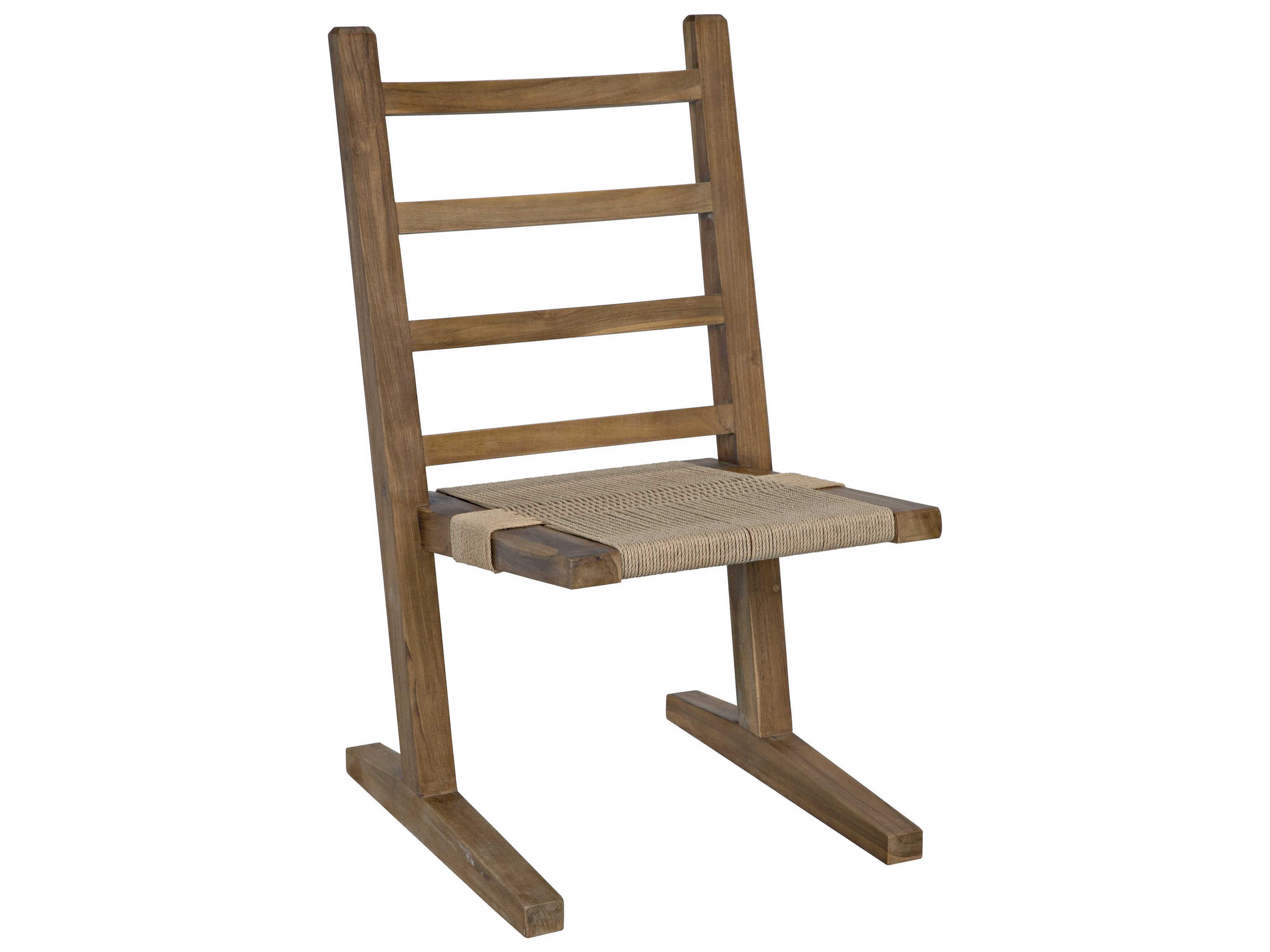 Noir Teak Wood Brown Side Dining Chair