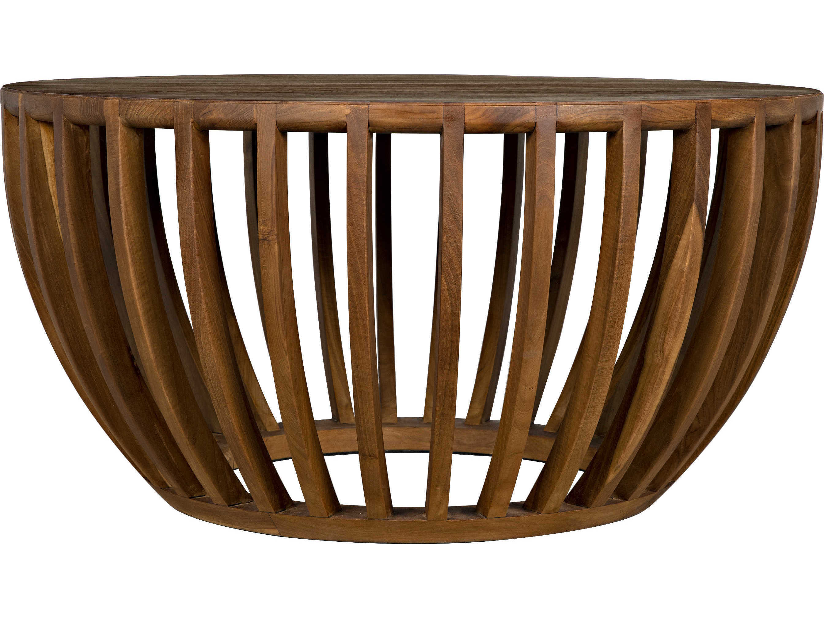 Noir Round Wood Clear Coat Flat Coffee Table