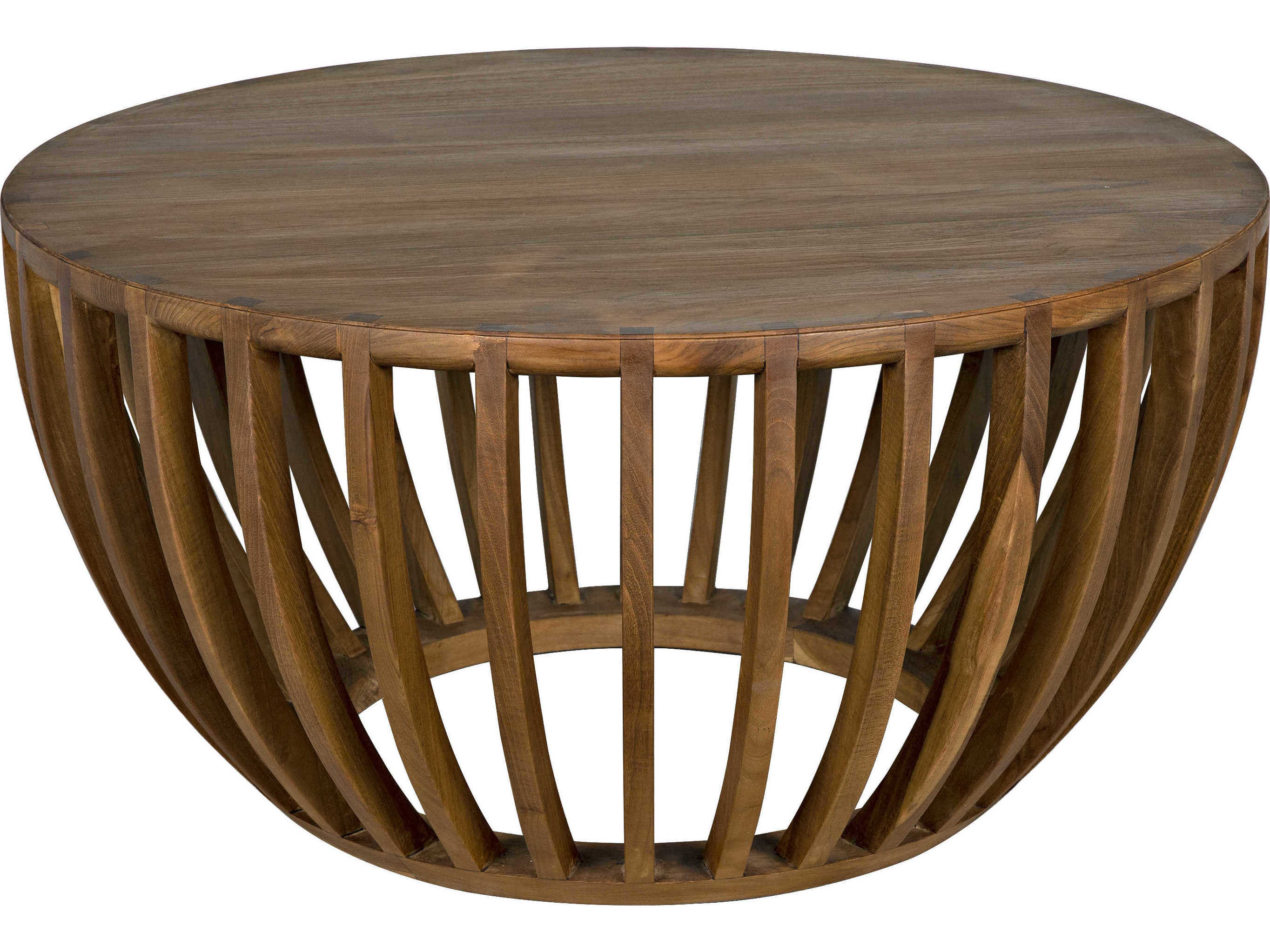 Noir Round Wood Clear Coat Flat Coffee Table