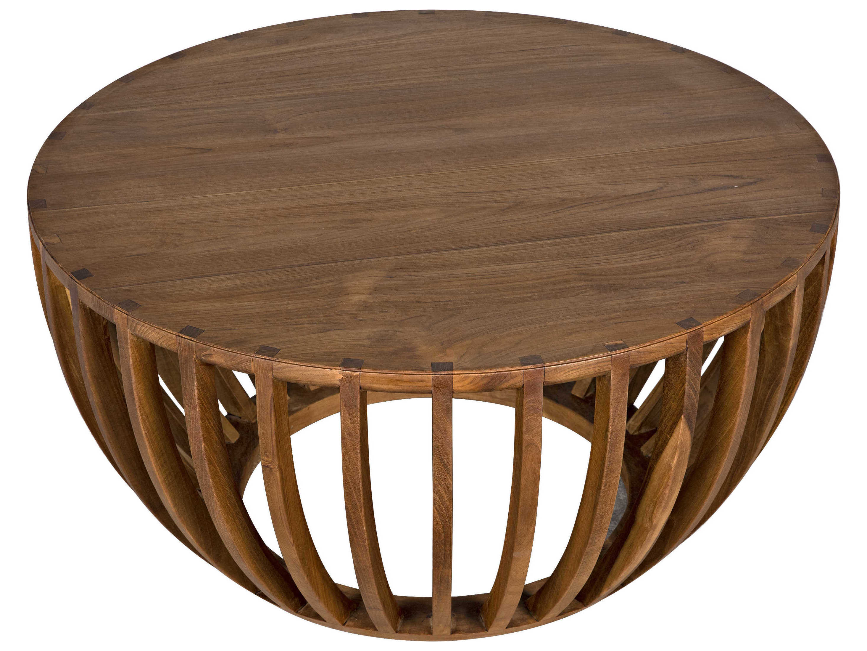 Noir Round Wood Clear Coat Flat Coffee Table