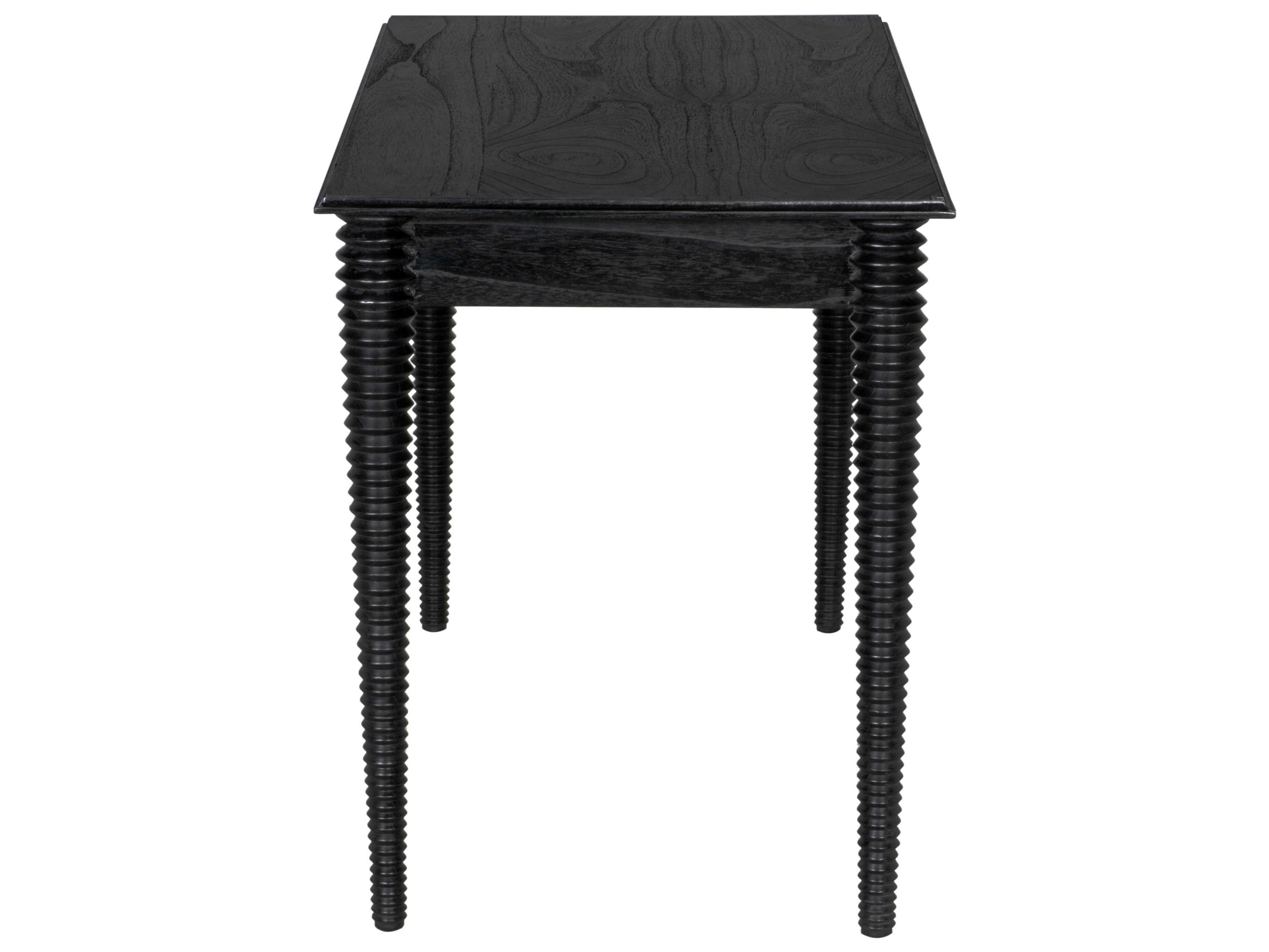 Noir Leonardo Charcoal Black Mindi Wood Secretary Desk