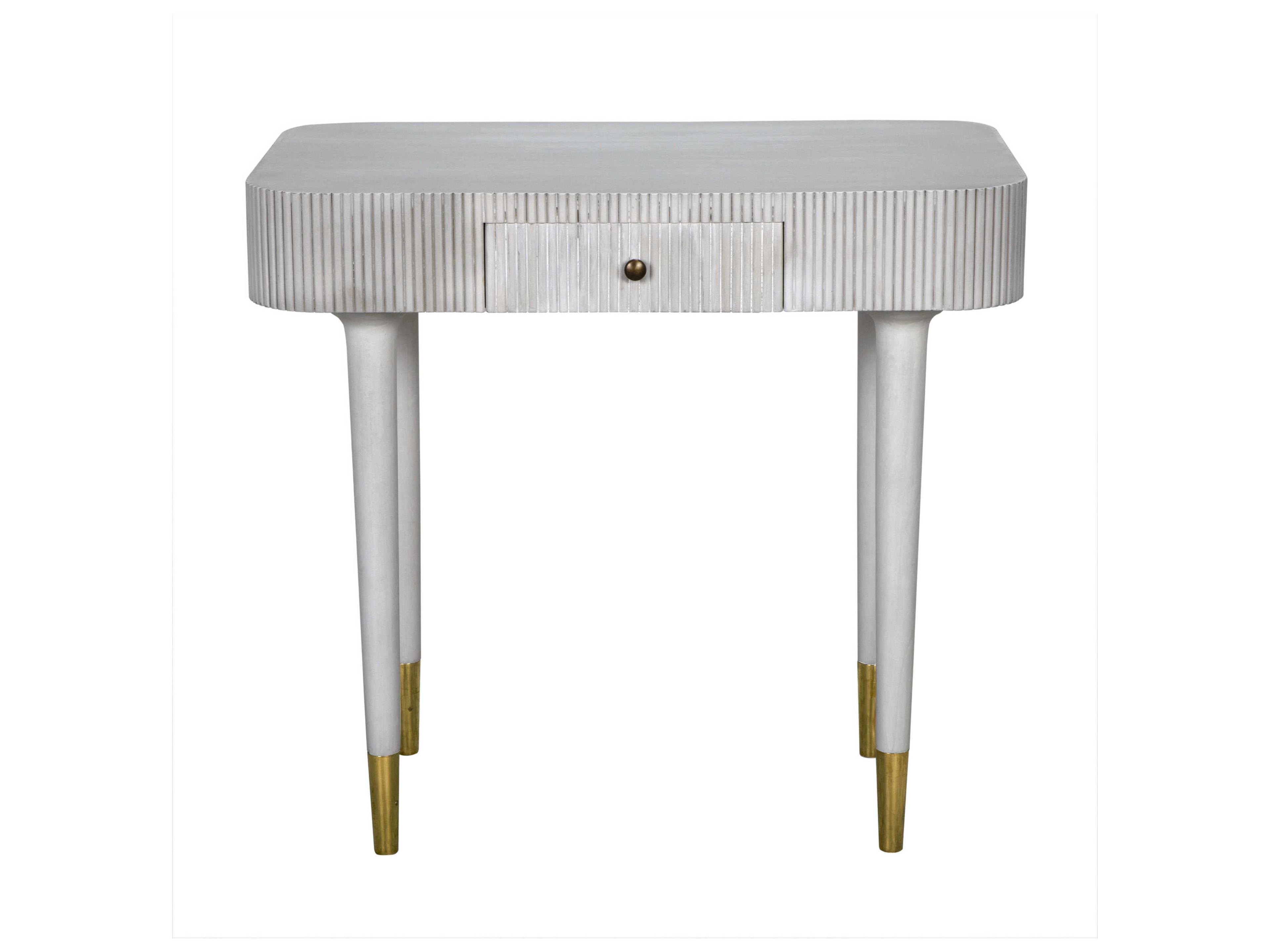 Noir Celine White Wash Mahogany Wood Computer Desk