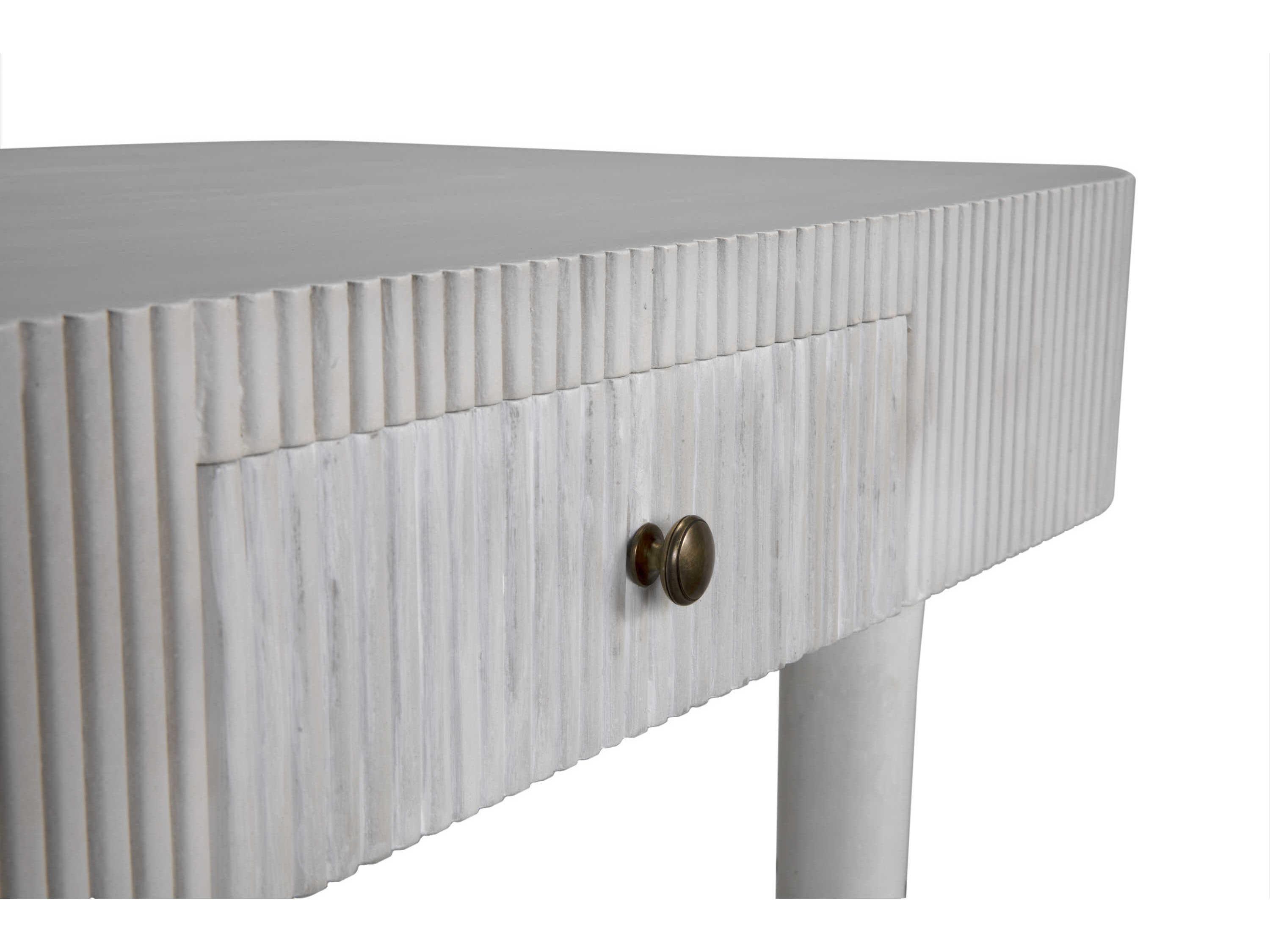 Noir Celine White Wash Mahogany Wood Computer Desk