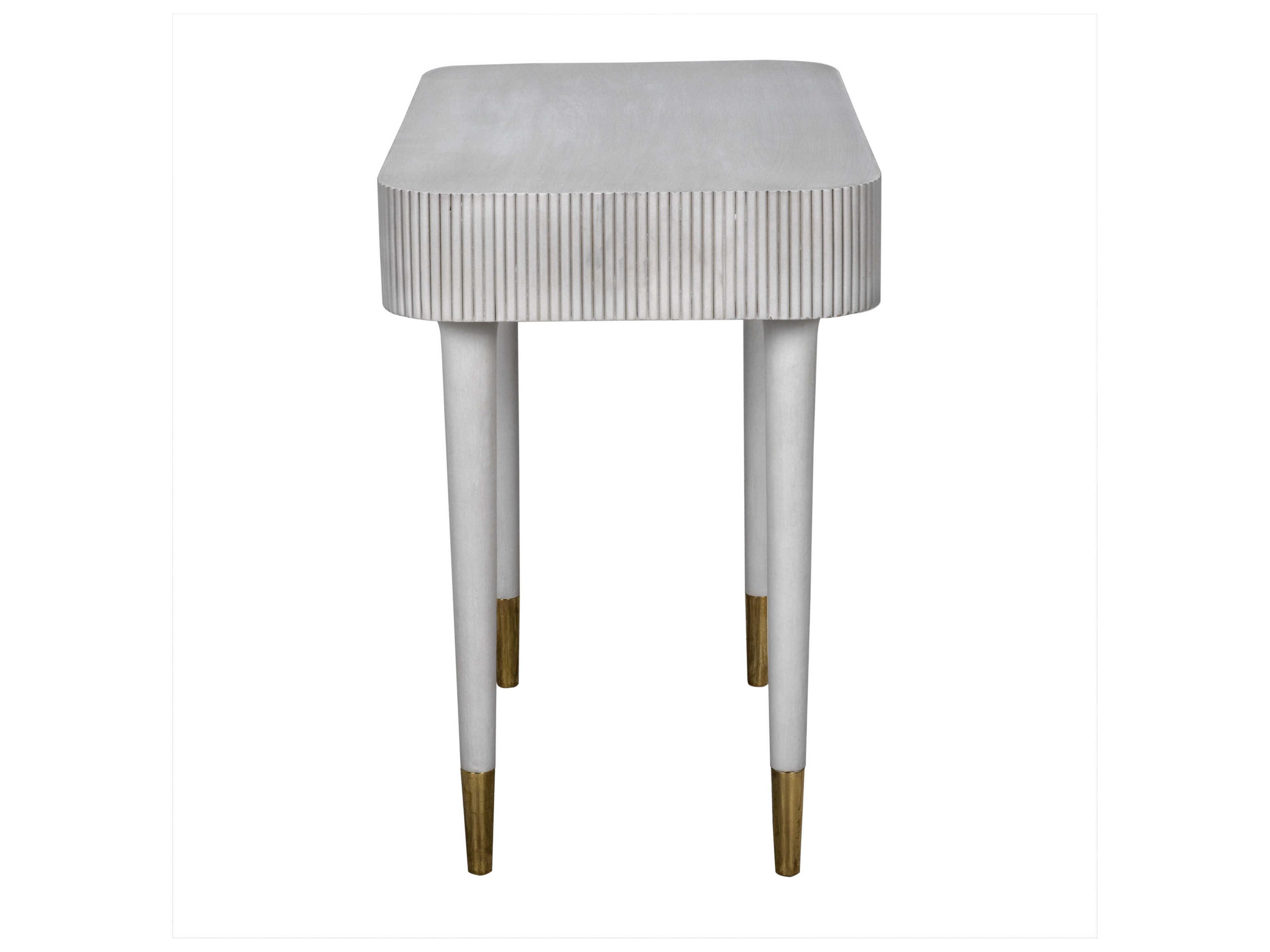 Noir Celine White Wash Mahogany Wood Computer Desk