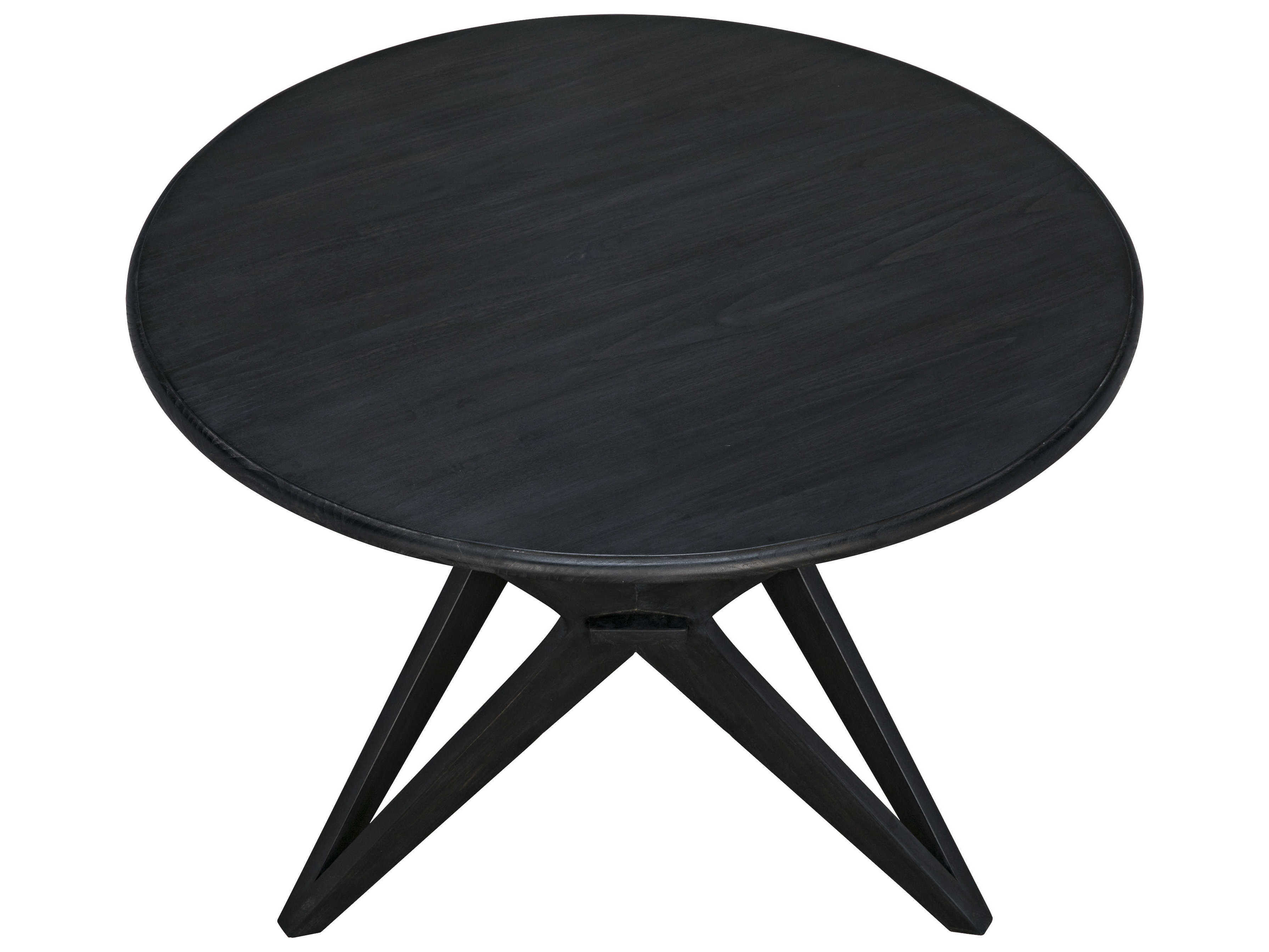 Noir Round Wood Charcoal Black Dining Table