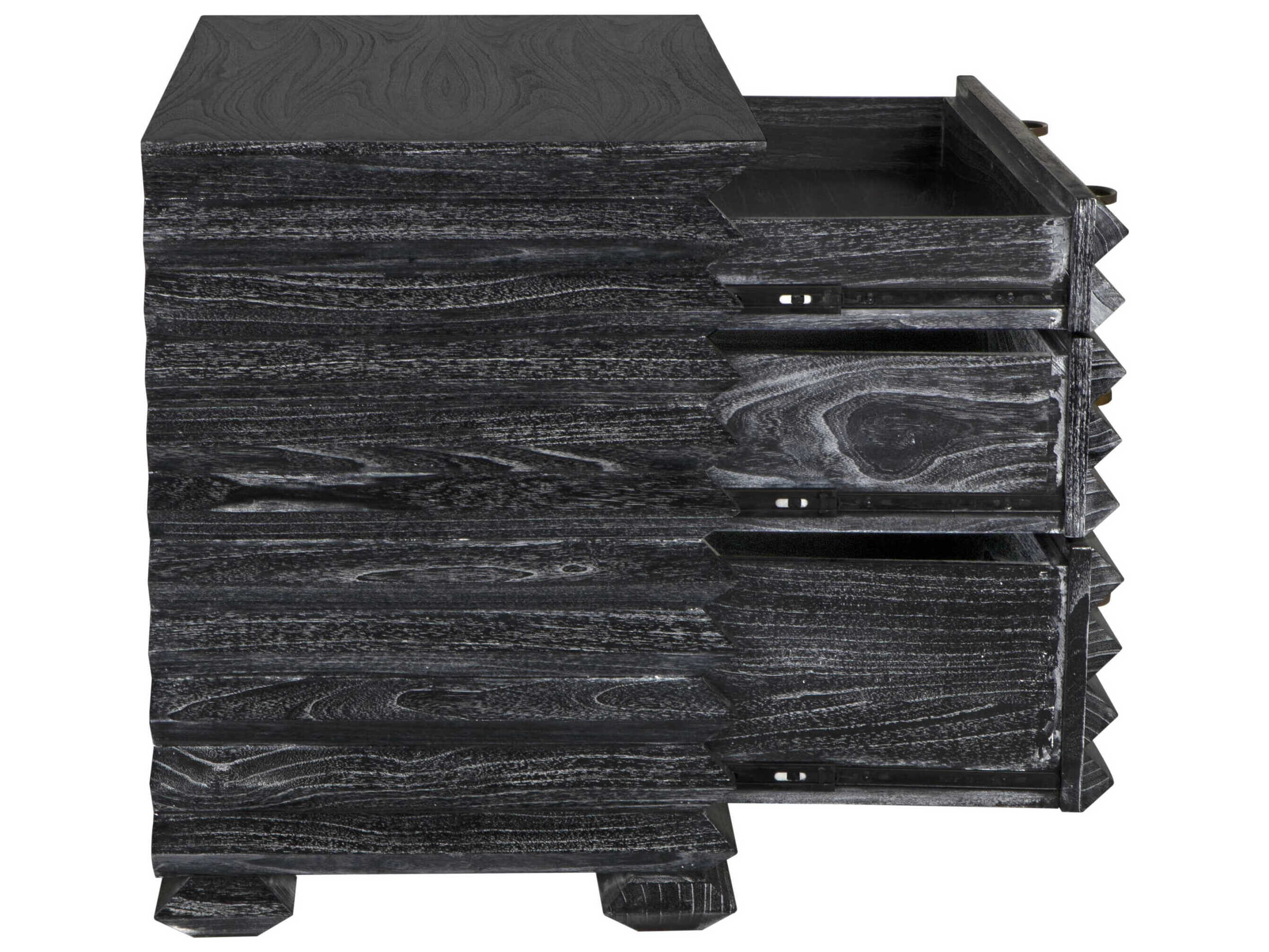 Noir Tiago Cinder Black Mindi Wood Accent Chest