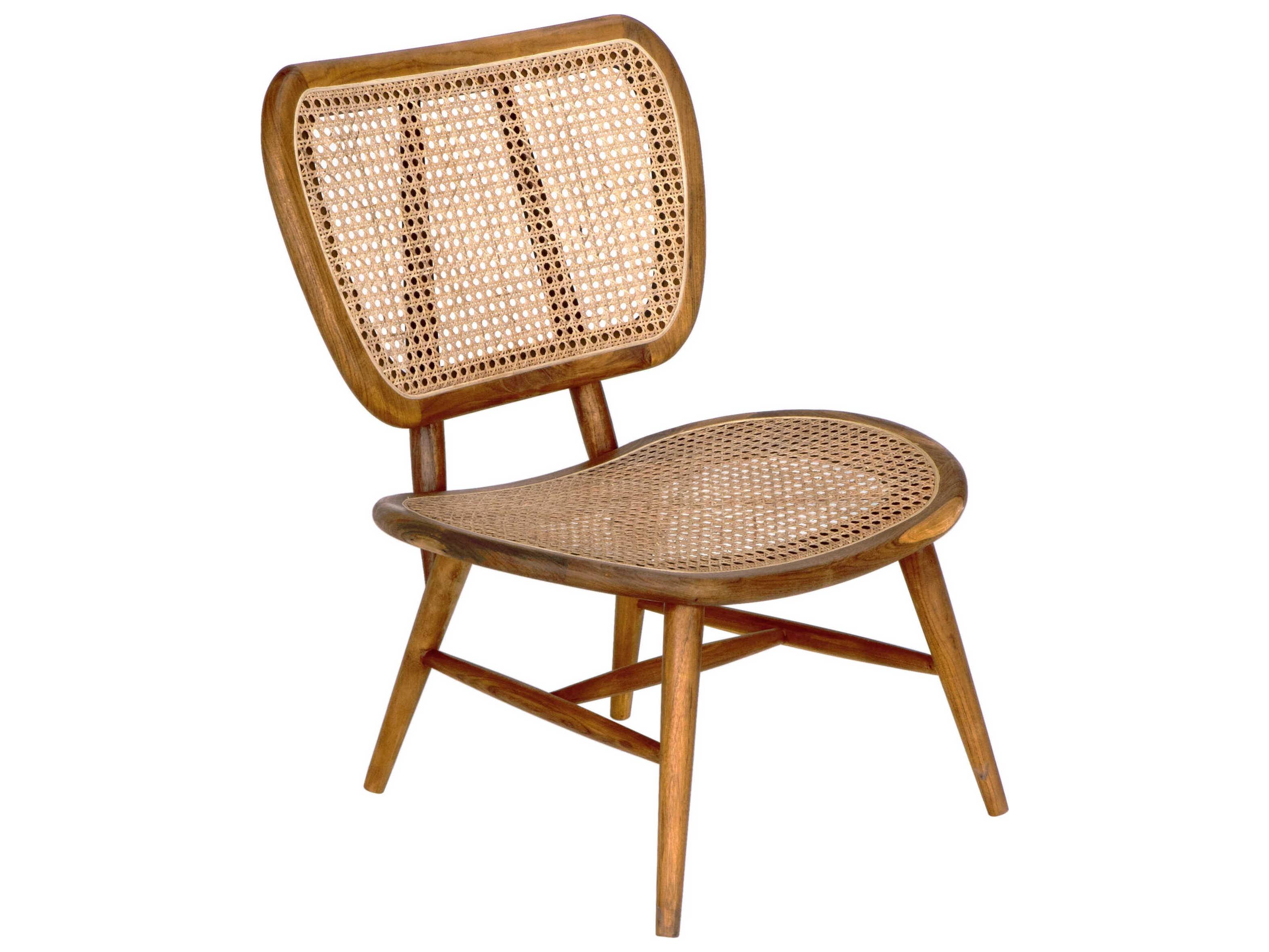 Noir Marcie Teak Wood Brown Side Dining Chair