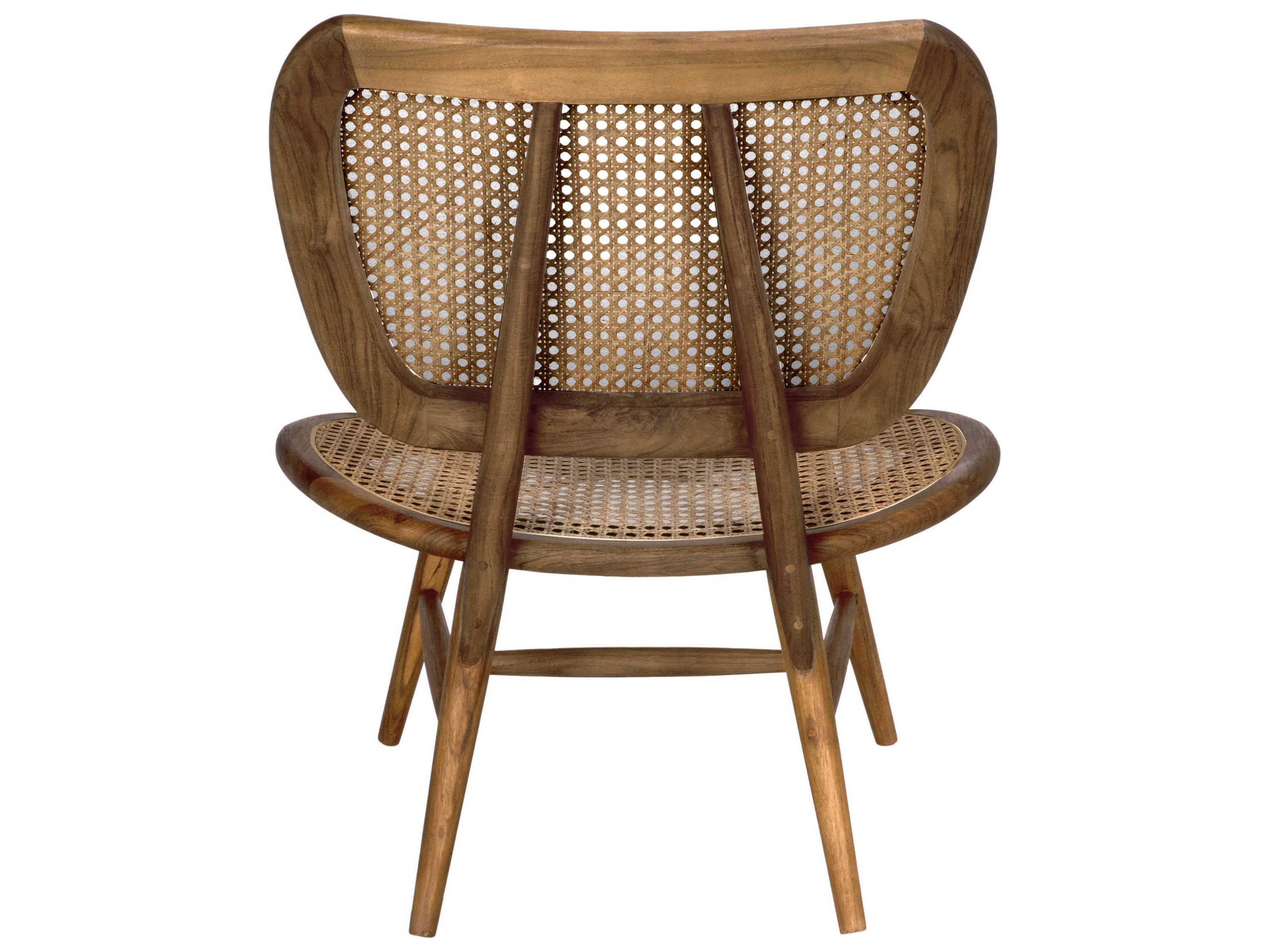 Noir Marcie Teak Wood Brown Side Dining Chair