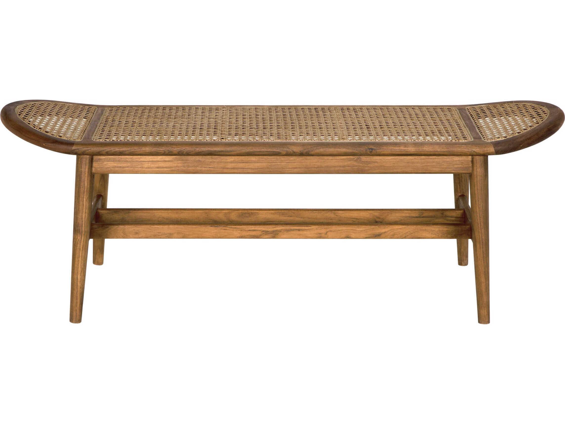 Noir Wayland Clear Coat Flat Brown Accent Bench