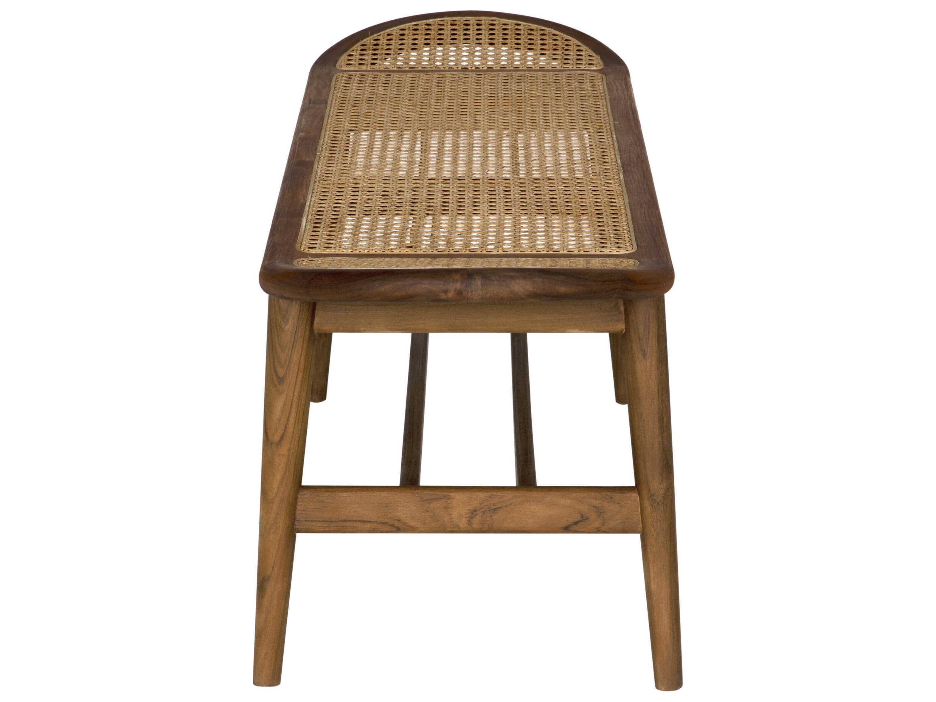 Noir Wayland Clear Coat Flat Brown Accent Bench